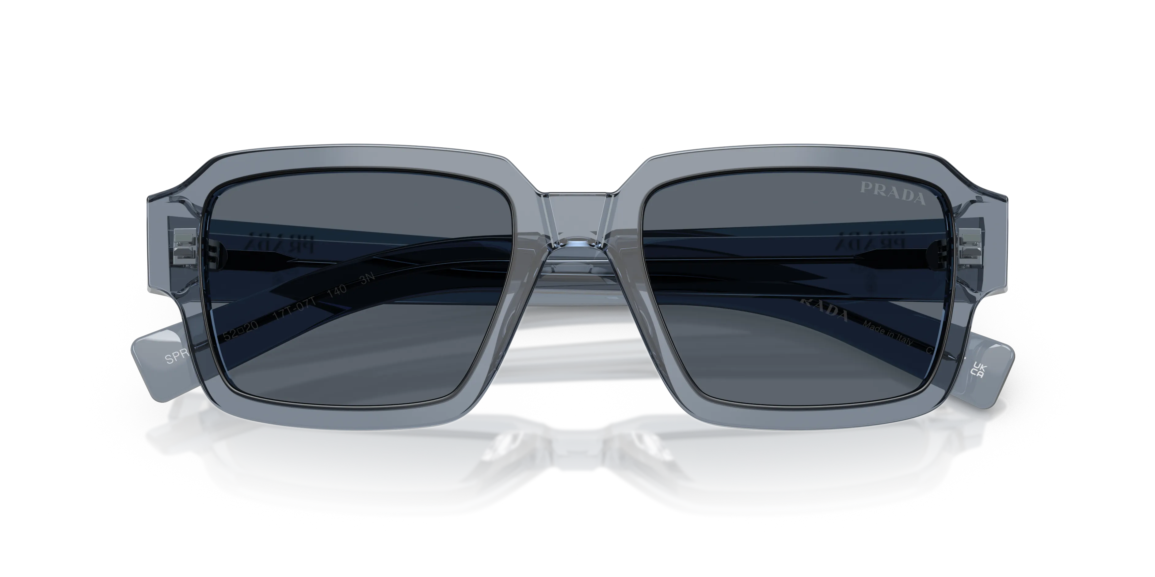 Prada PR 02ZS 17T07T Occhiali da sole Acetato Blu Blu Squadrata Normale - immagine 2