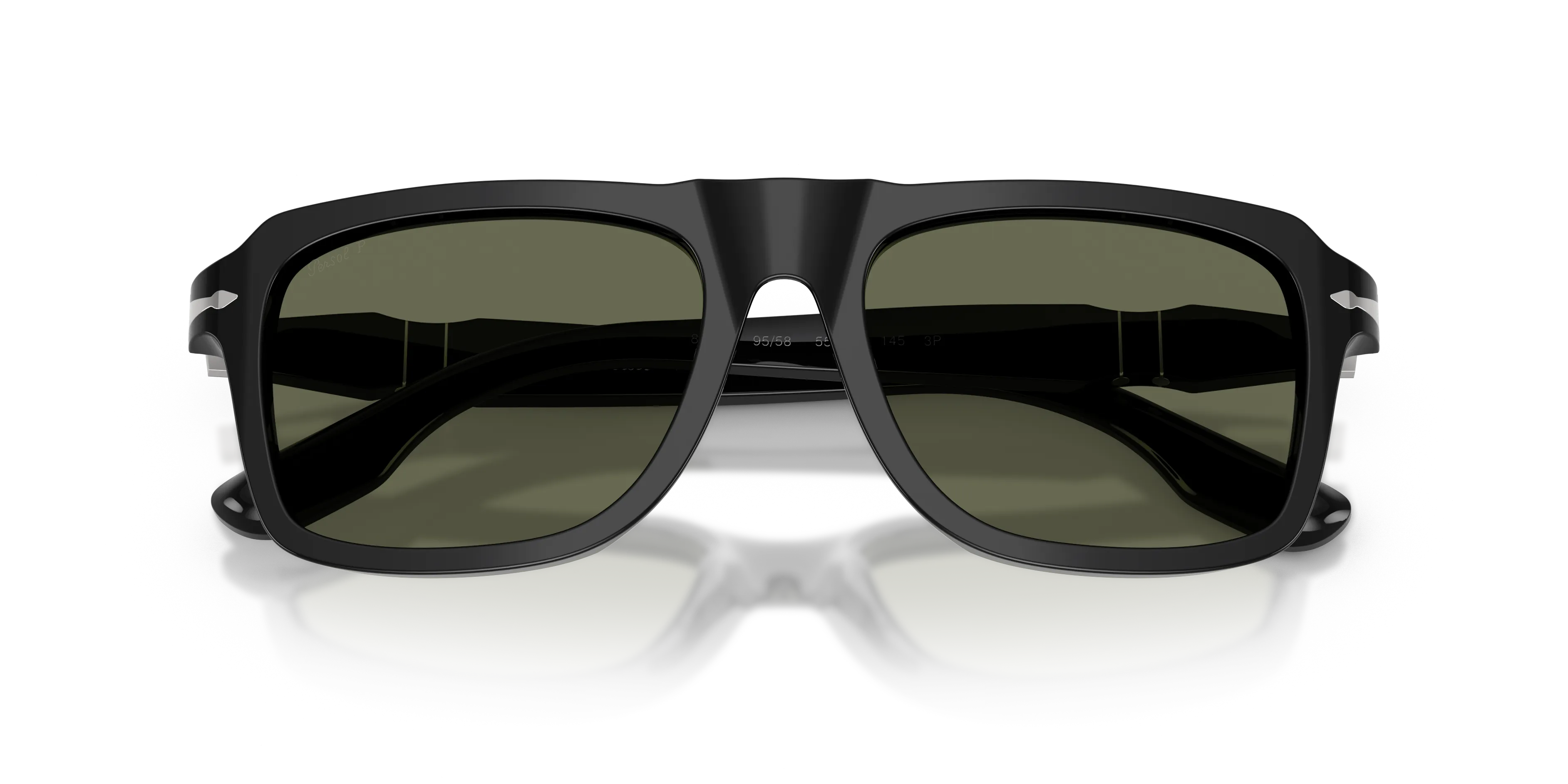 Persol PO8002S 95/58 Occhiali da sole Acetato Nero Verde Squadrata Polarizzata - immagine 2