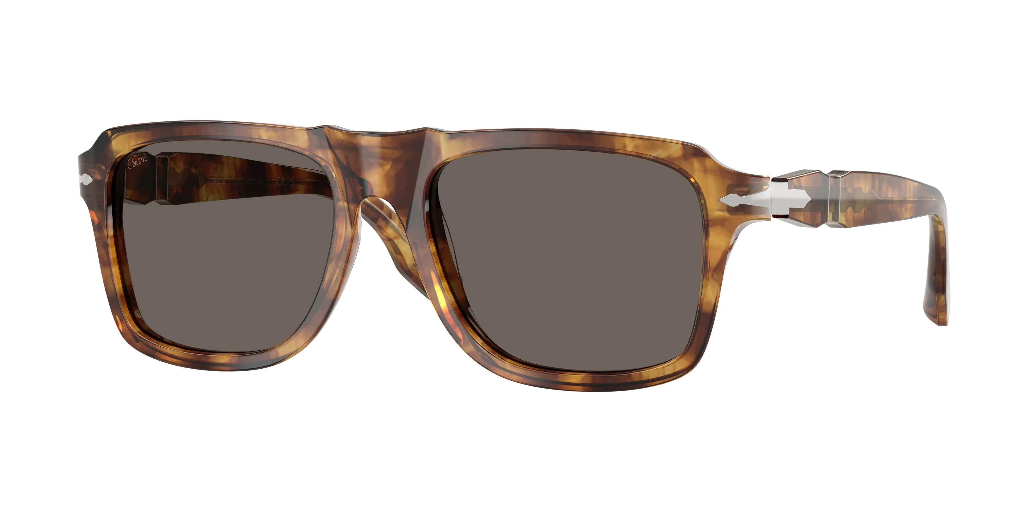 Persol PO8002S 1243B1 Occhiali da sole Acetato Tartaruga Grigio Squadrata Normale - immagine 1