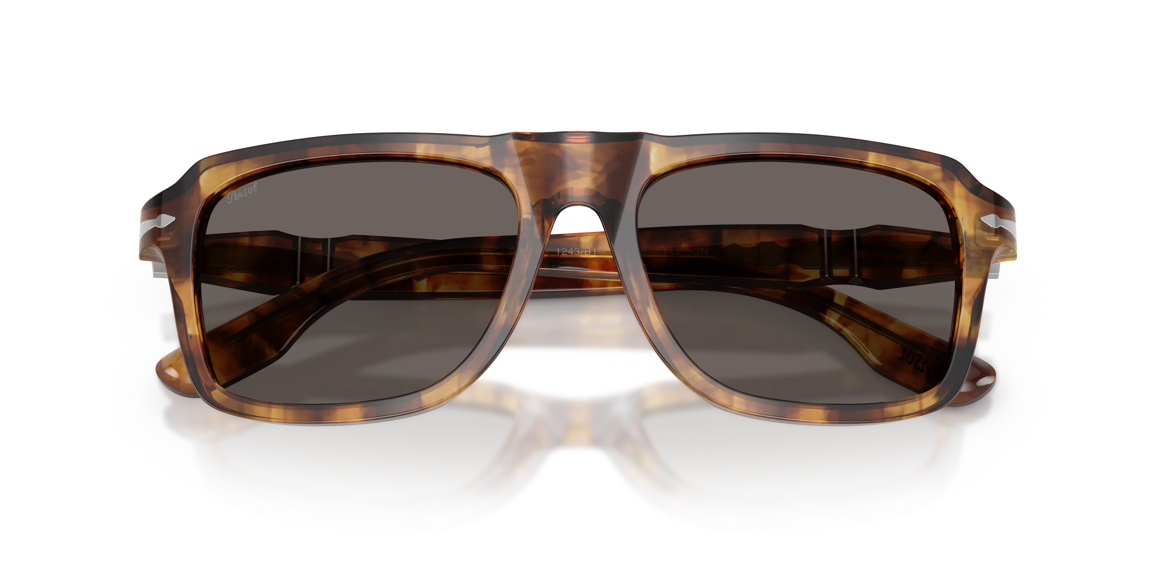 Persol PO8002S 1243B1 Occhiali da sole Acetato Tartaruga Grigio Squadrata Normale - immagine 2