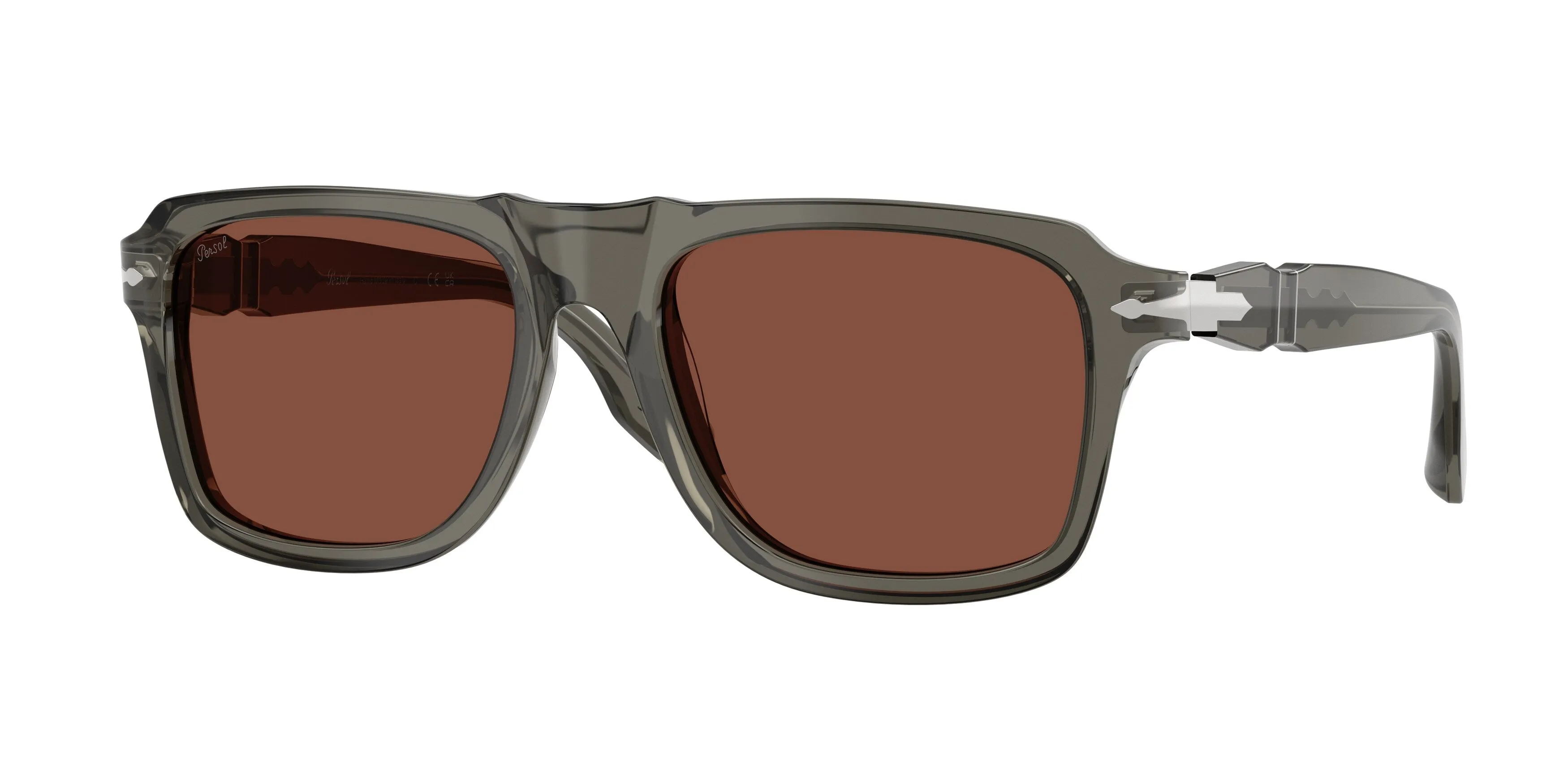 Persol PO8002S 1103C5 Occhiali da sole Acetato Grigio Rosso Squadrata Normale - immagine 1