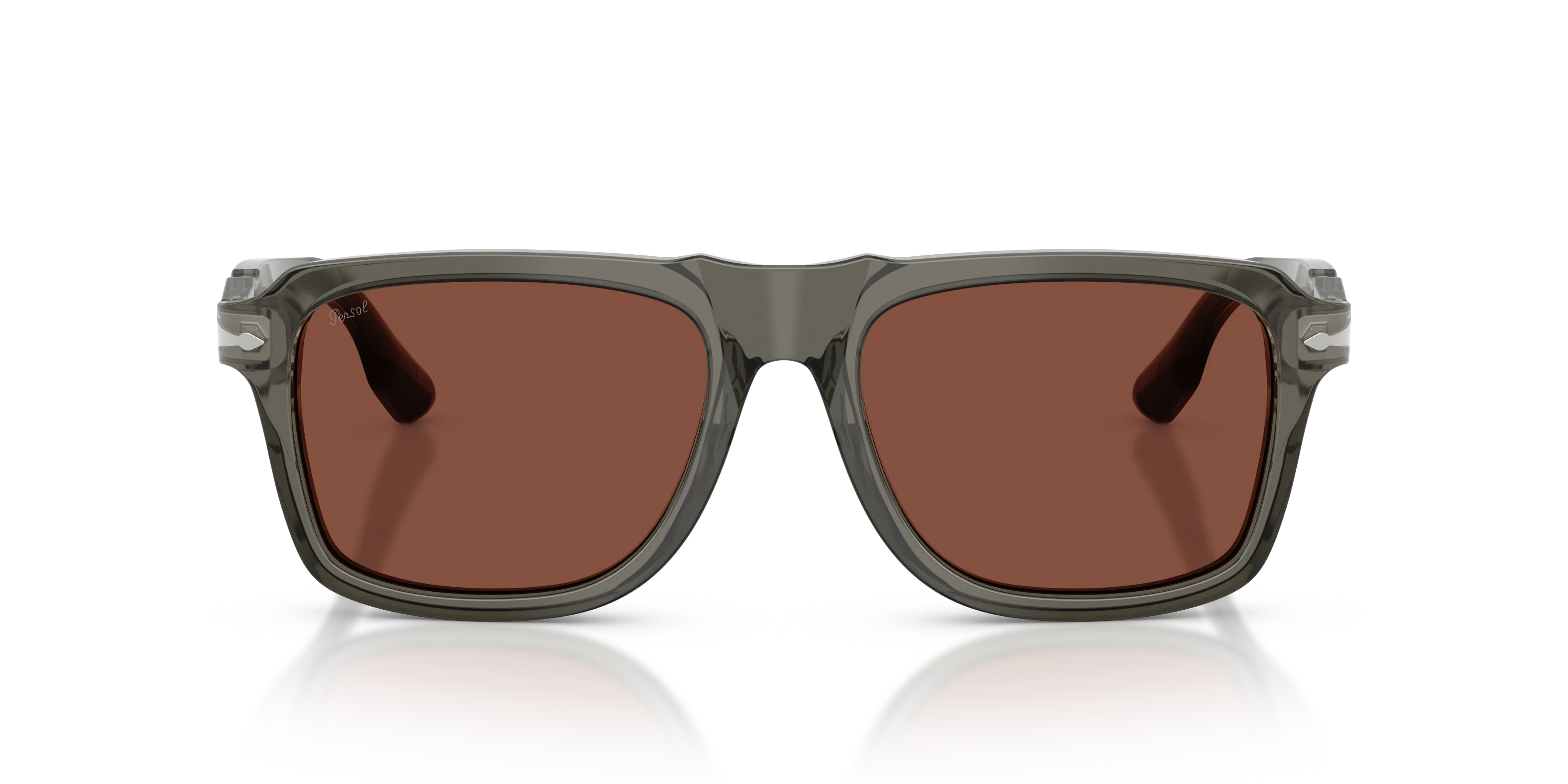 Persol PO8002S 1103C5 Occhiali da sole Acetato Grigio Rosso Squadrata Normale - immagine 3