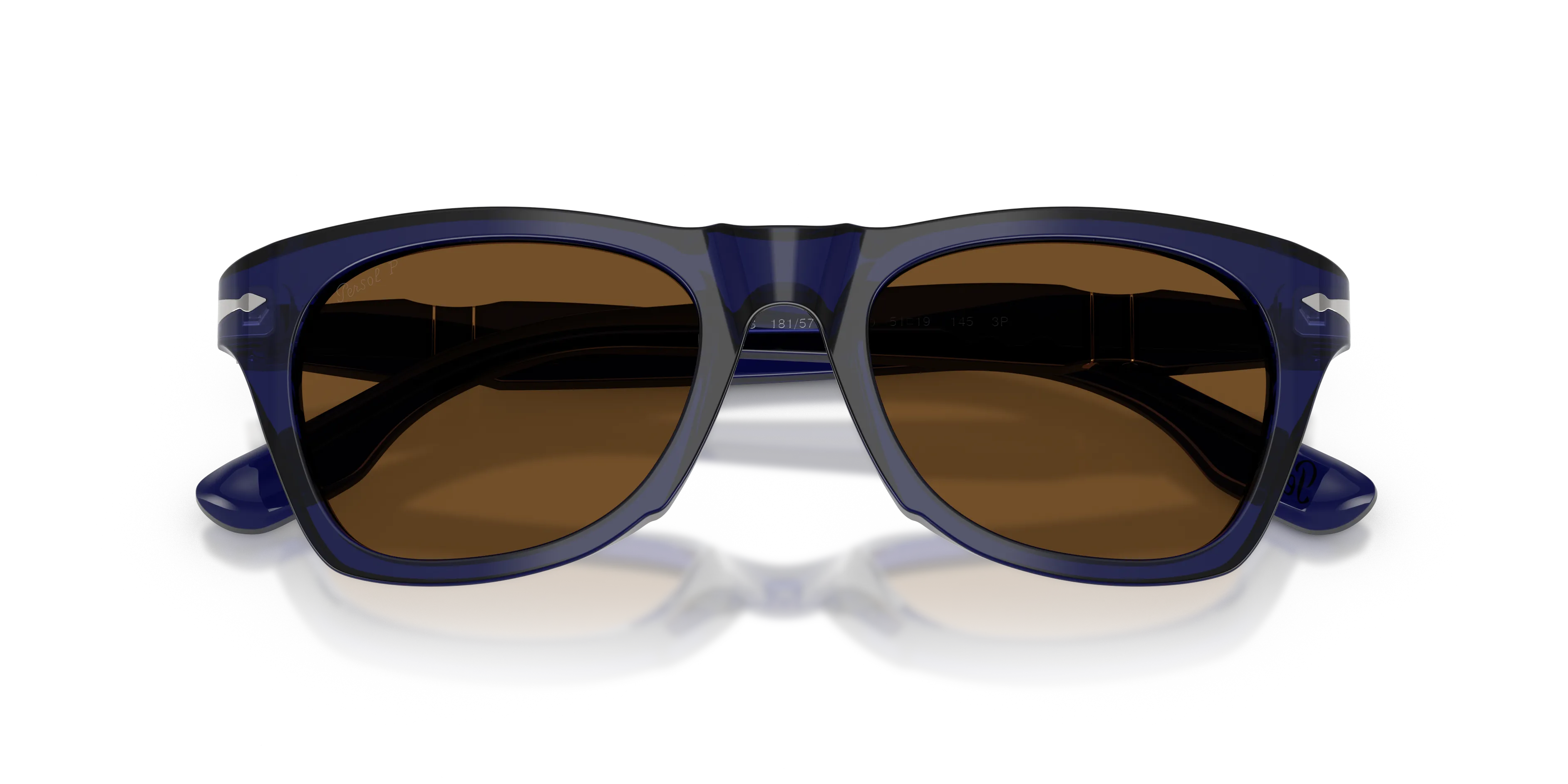 Persol PO8001S 181/57 Occhiali da sole Acetato Blu Marrone Pantos Polarizzata - immagine 2