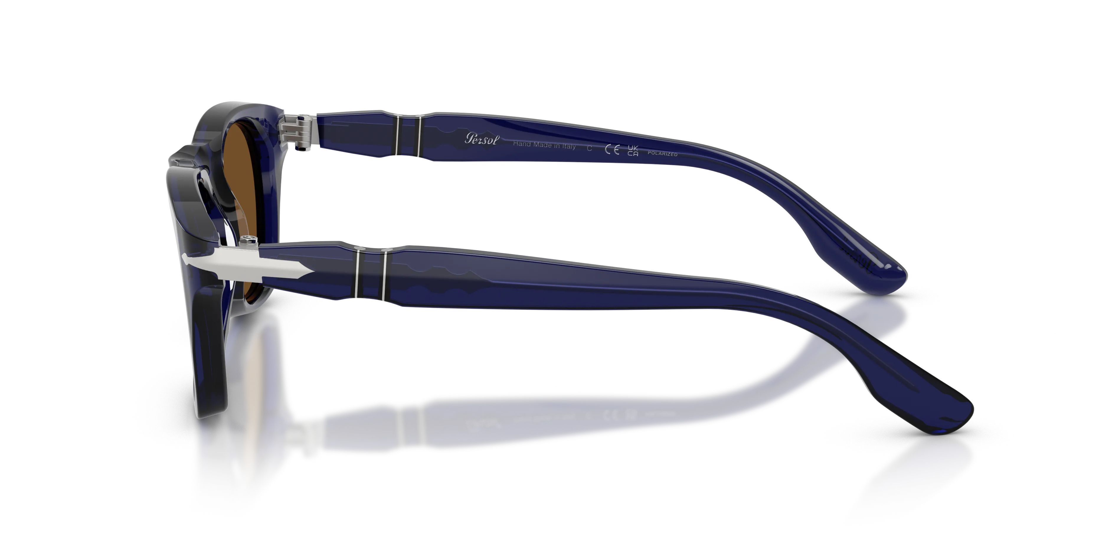 Persol PO8001S 181/57 Occhiali da sole Acetato Blu Marrone Pantos Polarizzata - immagine 4