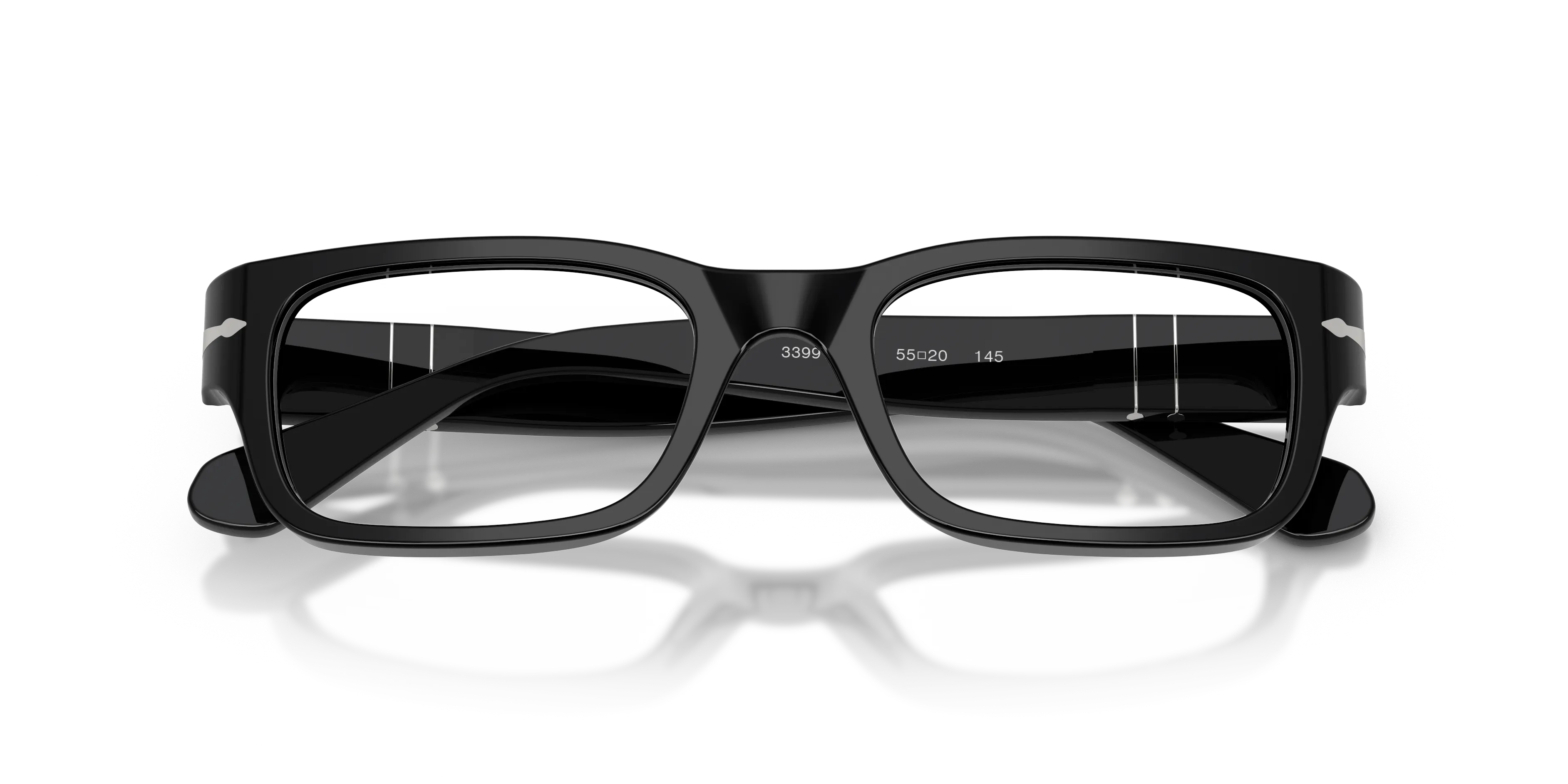 Persol PO3399V 95 Montature da vista Acetato Nero Trasparente Squadrata Normale - immagine 2