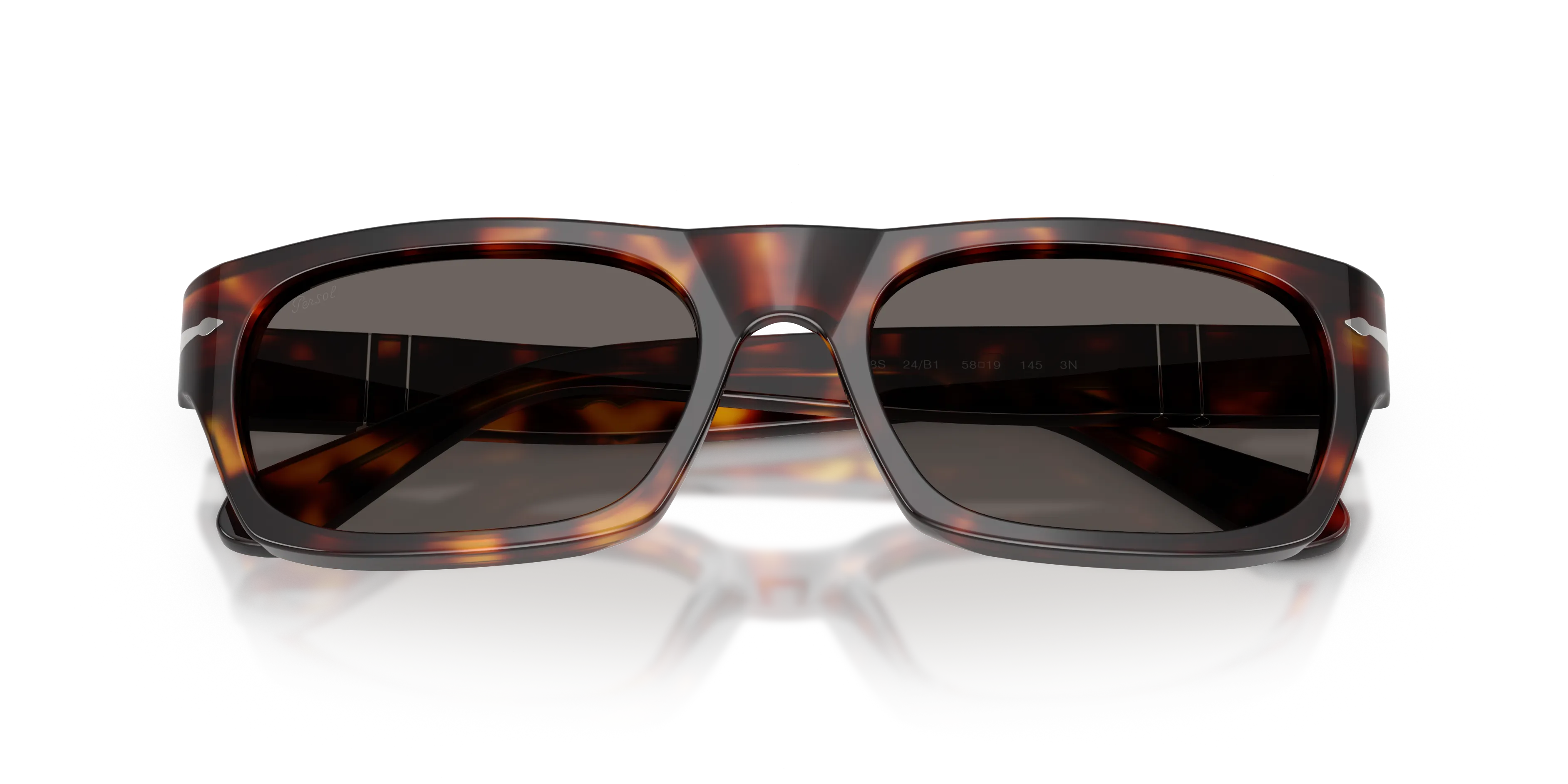 Persol PO3398S 24/B1 Occhiali da sole Acetato Tartaruga Grigio Squadrata Normale - immagine 2
