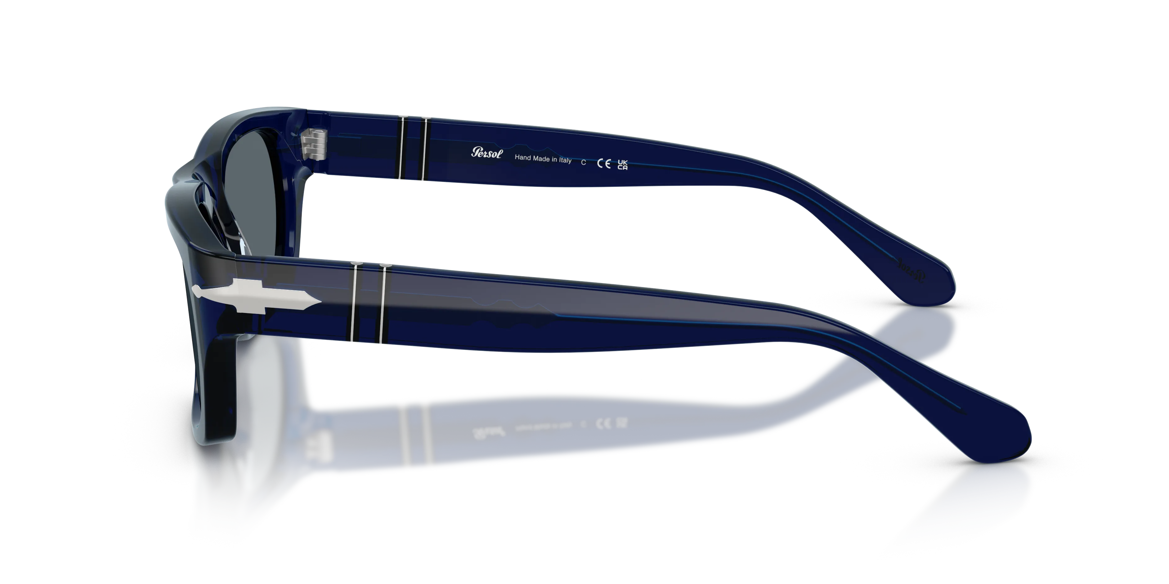 Persol PO3398S 181/R5 Occhiali da sole Acetato Blu Blu Squadrata Normale - immagine 4