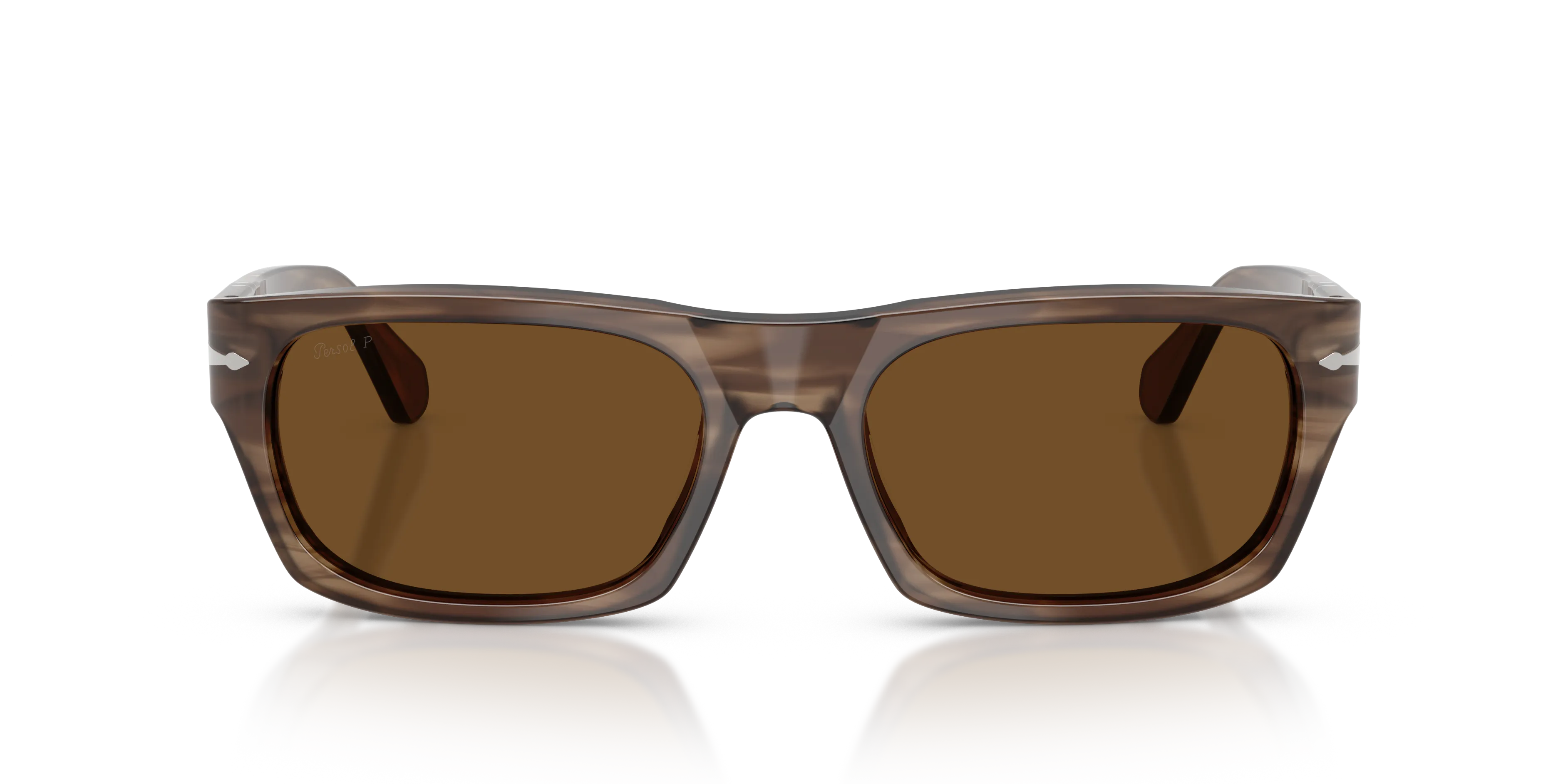 Persol PO3398S 120857 Occhiali da sole Acetato Tartaruga Marrone Squadrata Polarizzata - immagine 3