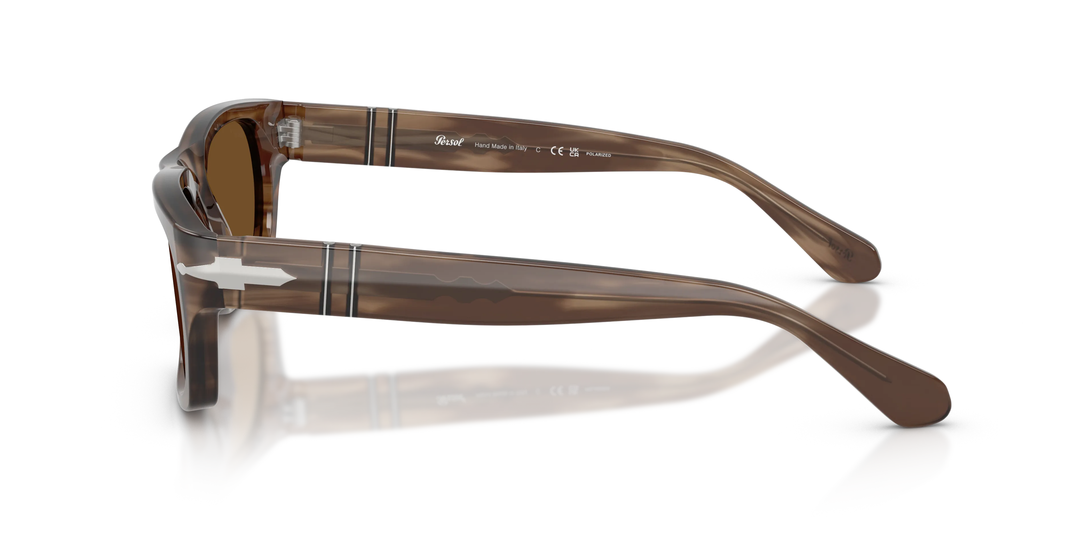 Persol PO3398S 120857 Occhiali da sole Acetato Tartaruga Marrone Squadrata Polarizzata - immagine 4
