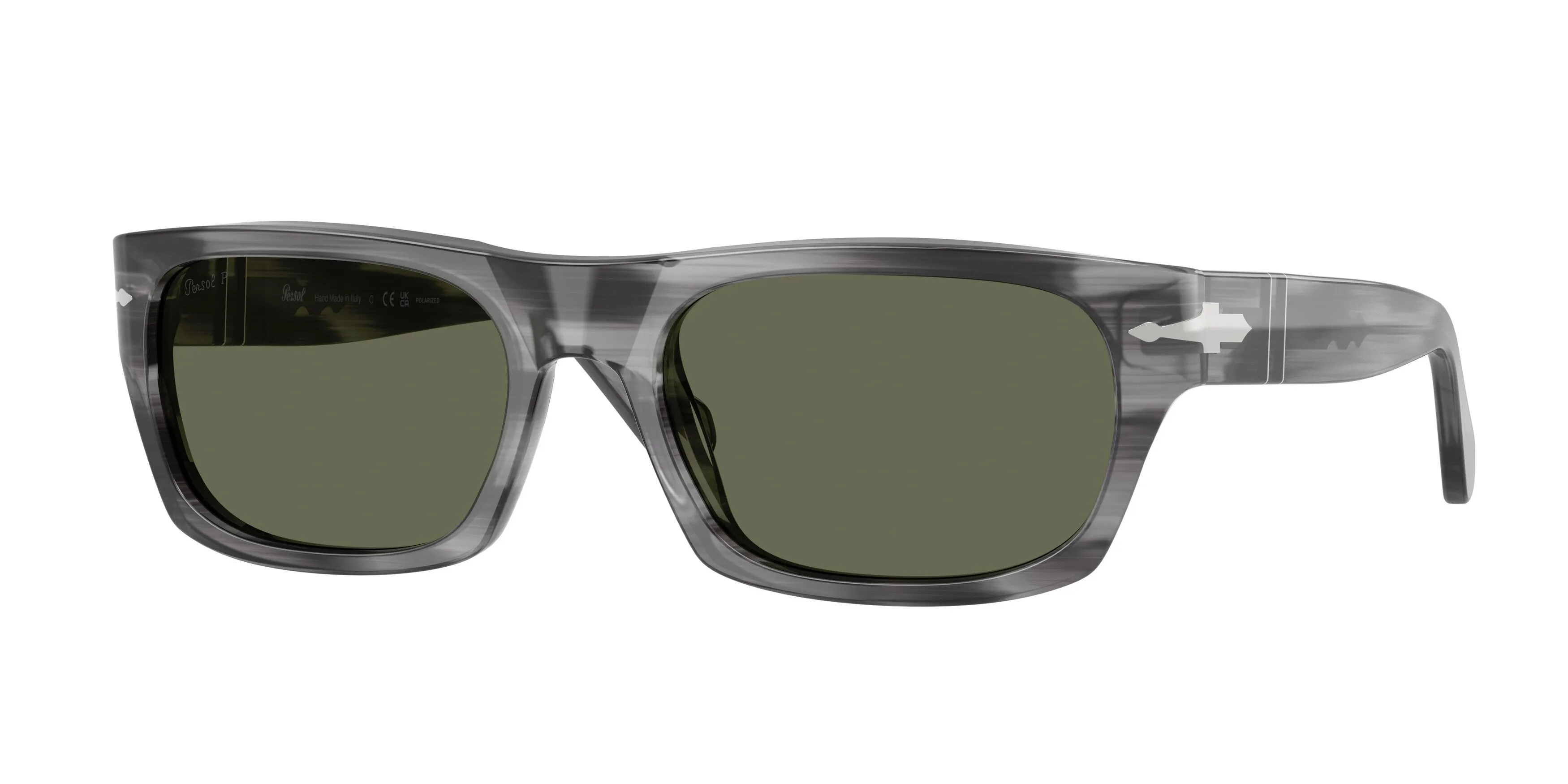 Persol PO3398S 119258 Occhiali da sole Acetato Grigio Verde Squadrata Polarizzata - immagine 1
