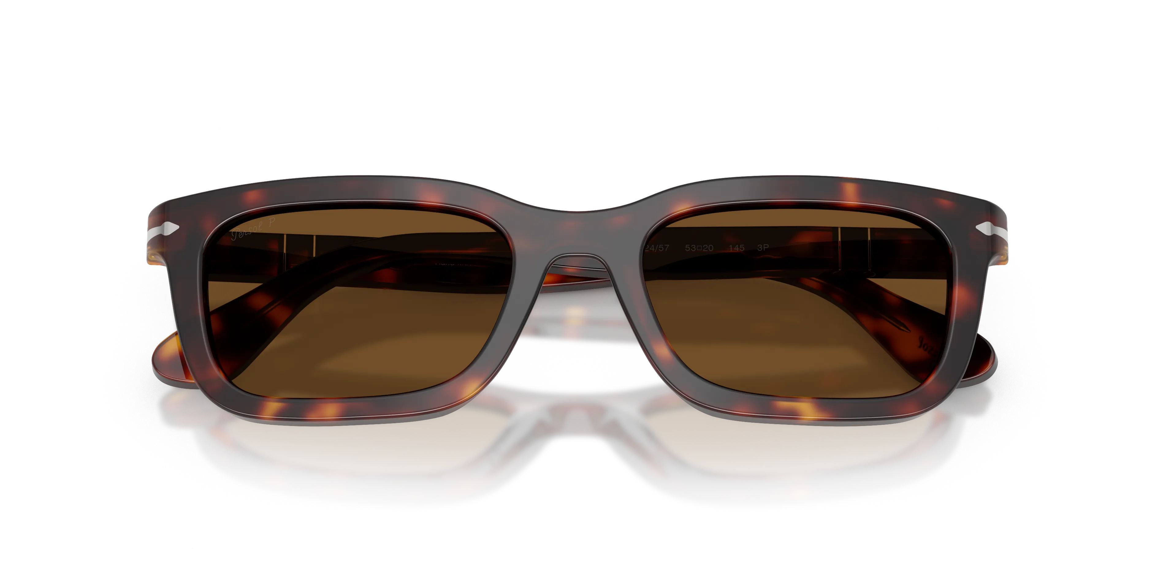 Persol PO3396S 24/57 Occhiali da sole Acetato Tartaruga Marrone Squadrata Polarizzata - immagine 2