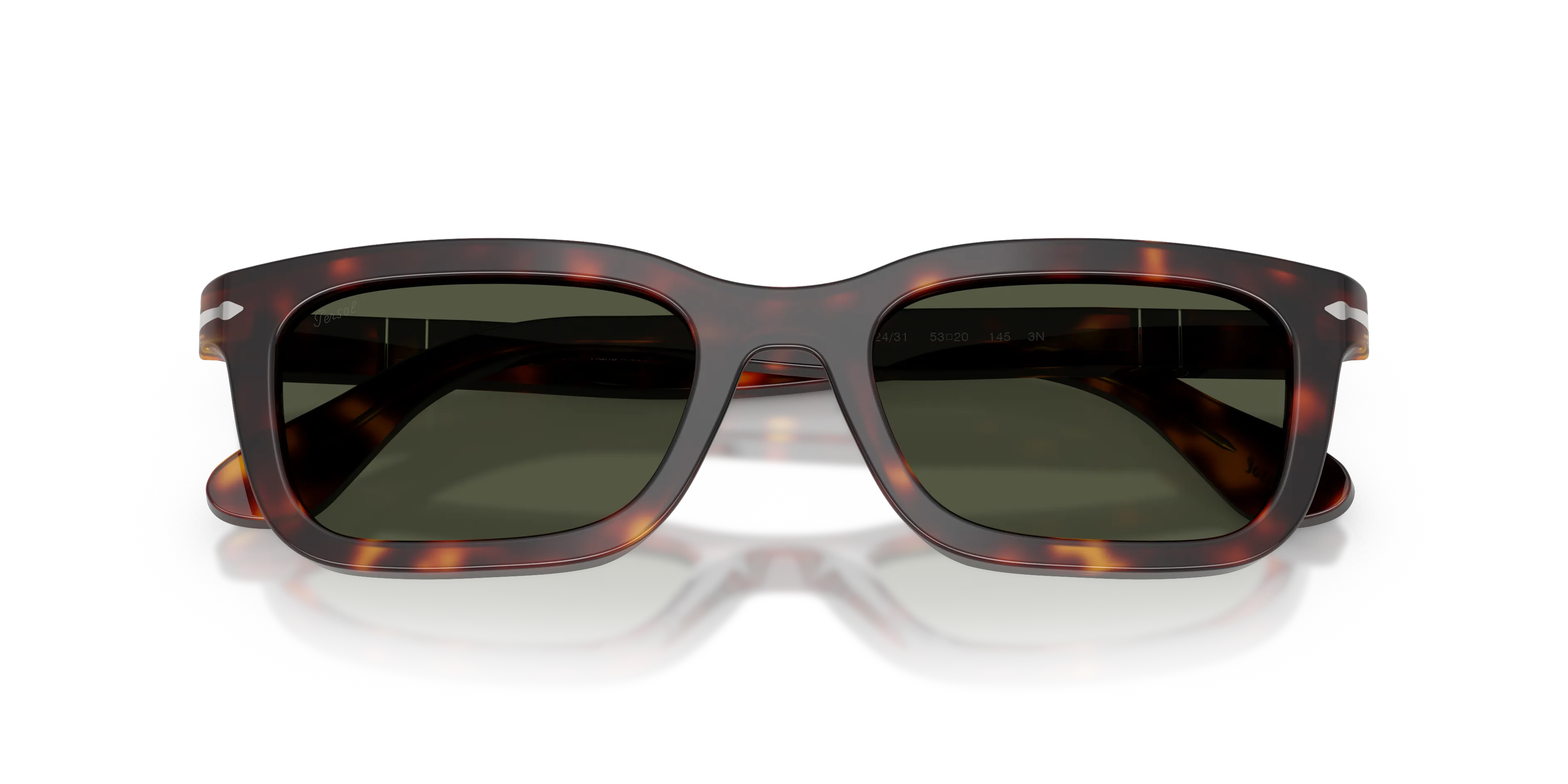 Persol PO3396S 24/31 Occhiali da sole Acetato Tartaruga Verde Squadrata Normale - immagine 2