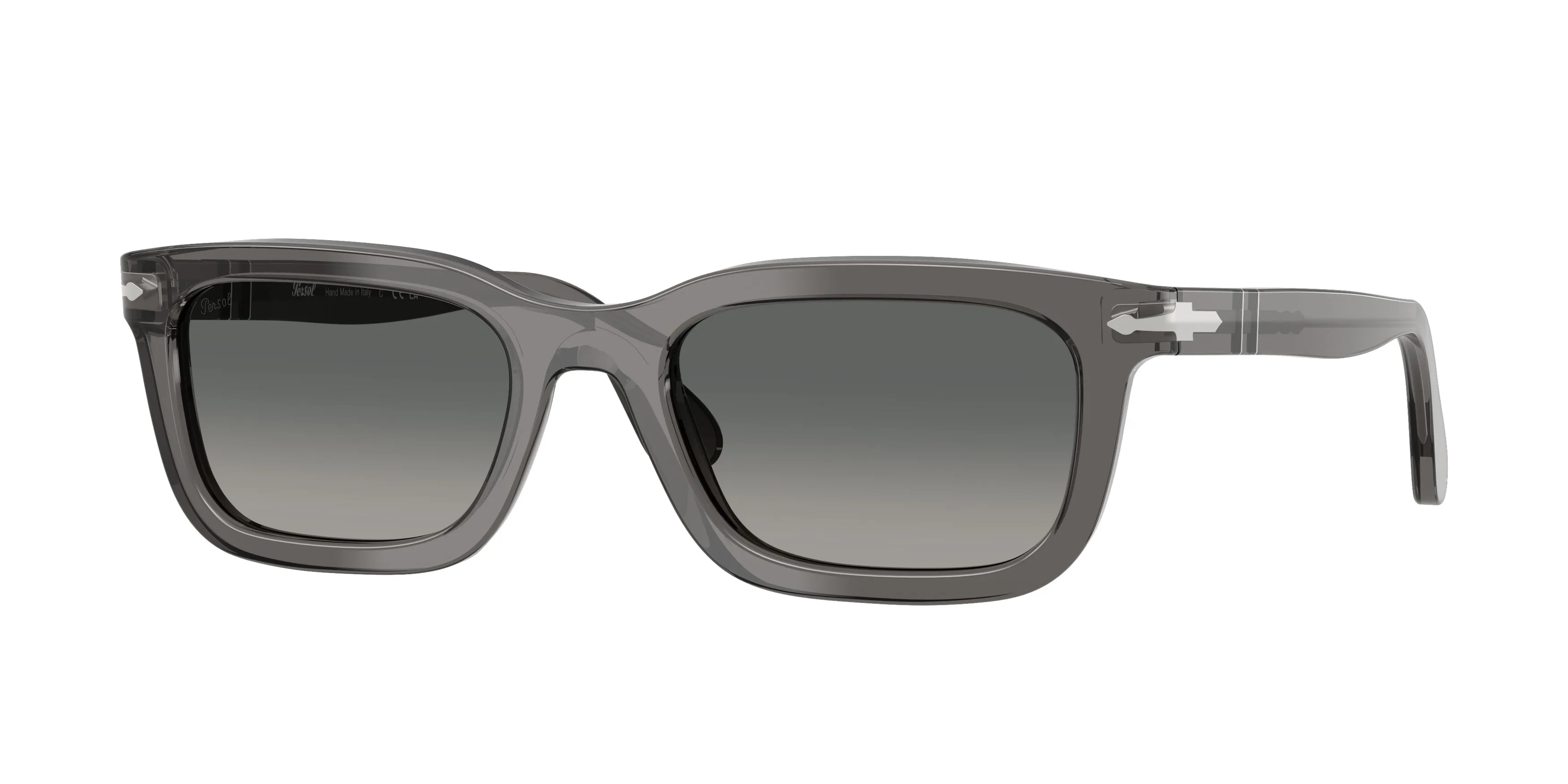 Persol PO3396S 119671 Occhiali da sole Acetato Grigio Grigio Squadrata Normale Sfumato - immagine 1