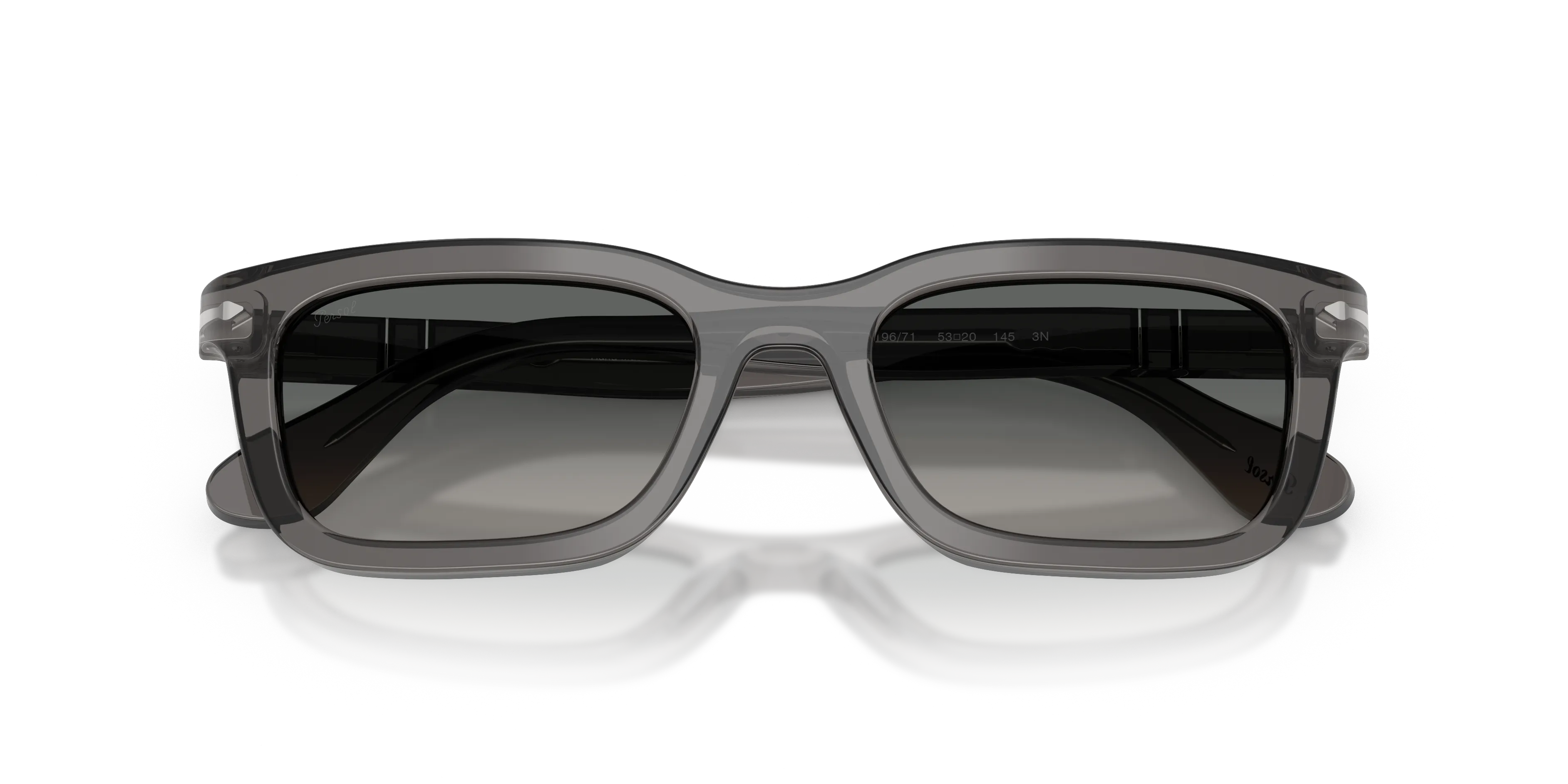 Persol PO3396S 119671 Occhiali da sole Acetato Grigio Grigio Squadrata Normale Sfumato - immagine 2