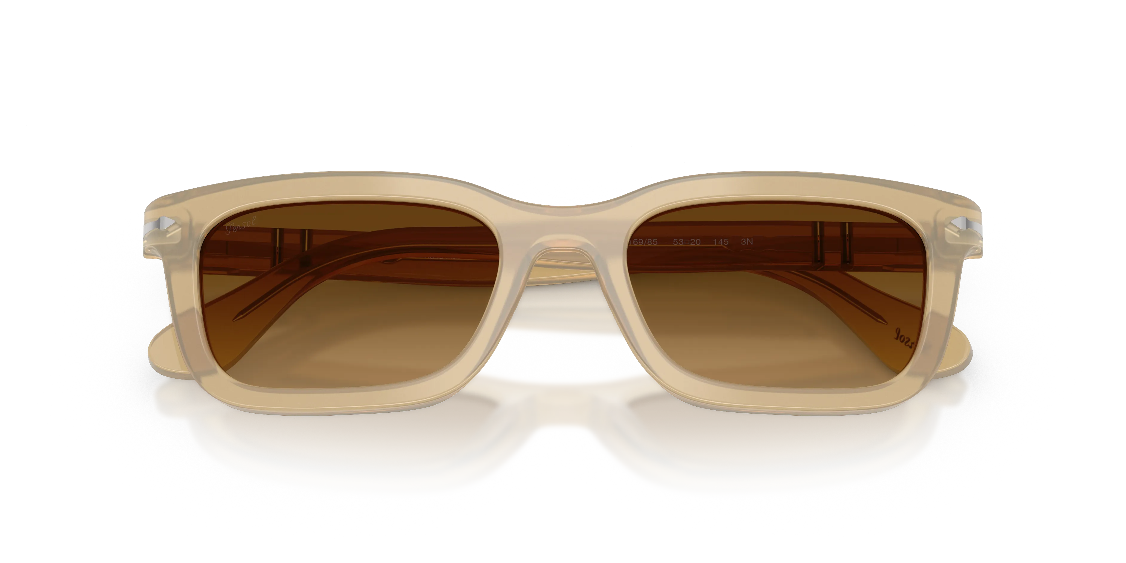 Persol PO3396S 116985 Occhiali da sole Acetato Marrone Marrone Squadrata Normale Sfumato - immagine 2