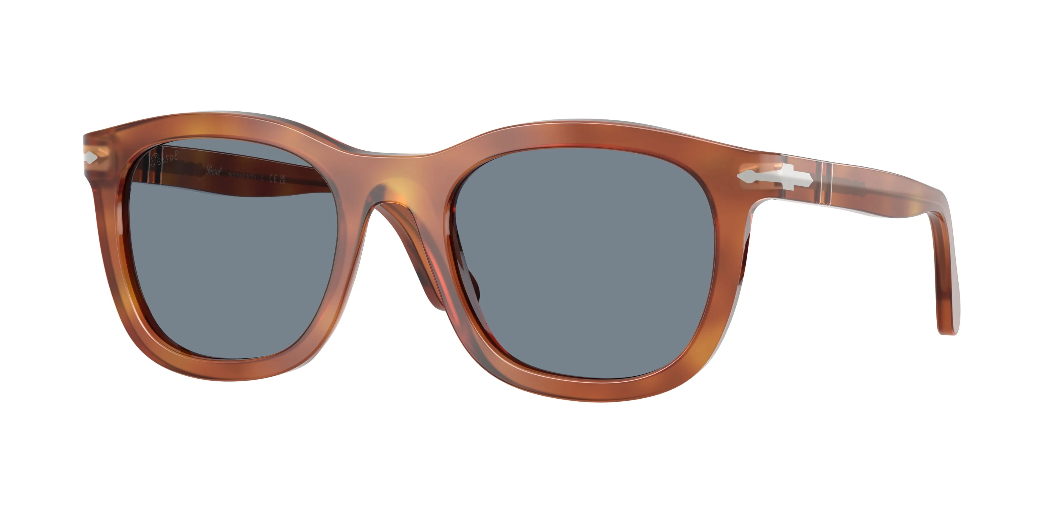 Persol PO3395S 96/56 Occhiali da sole Acetato Marrone Blu Pantos Normale - immagine 1