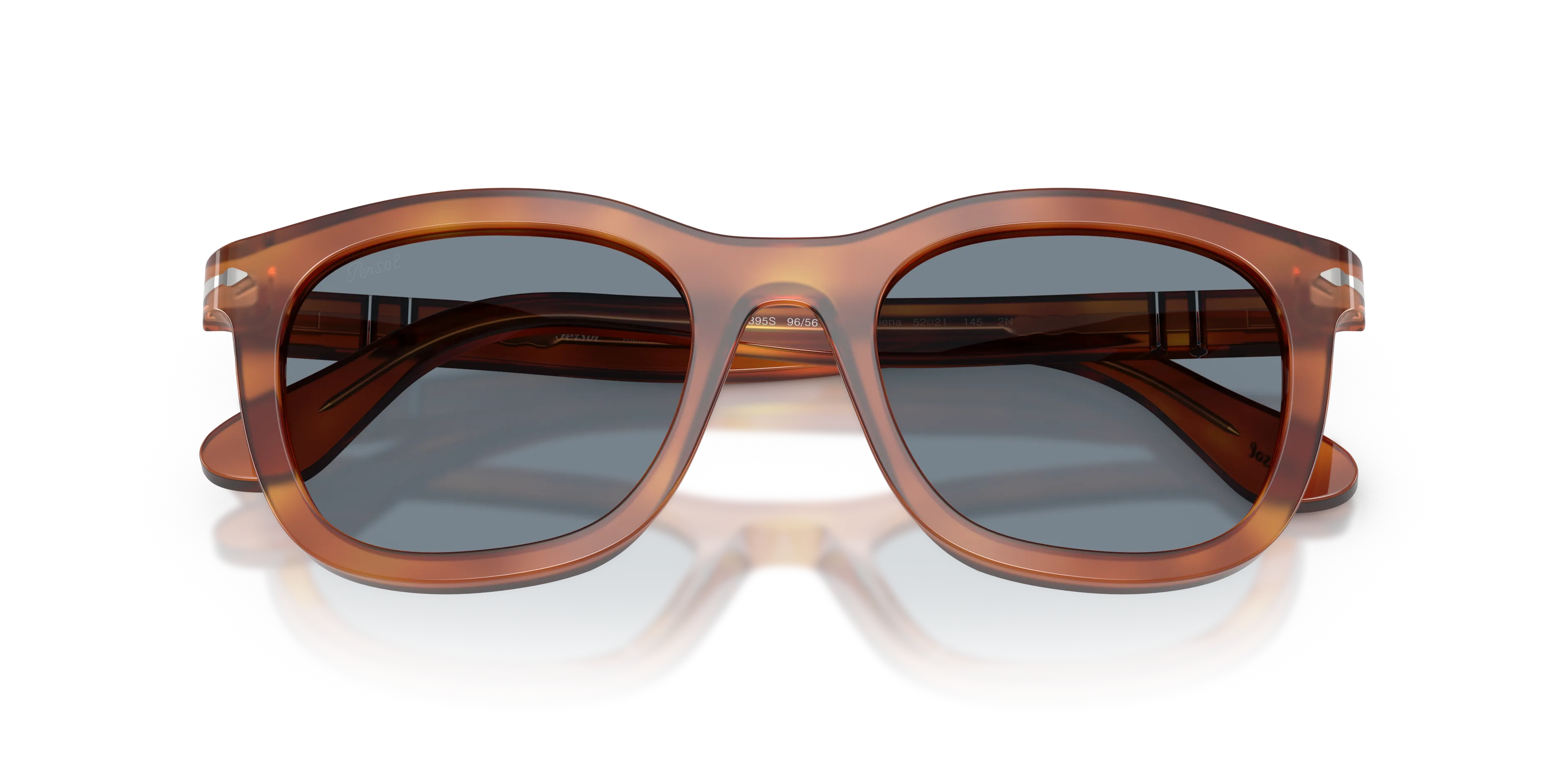 Persol PO3395S 96/56 Occhiali da sole Acetato Marrone Blu Pantos Normale - immagine 2