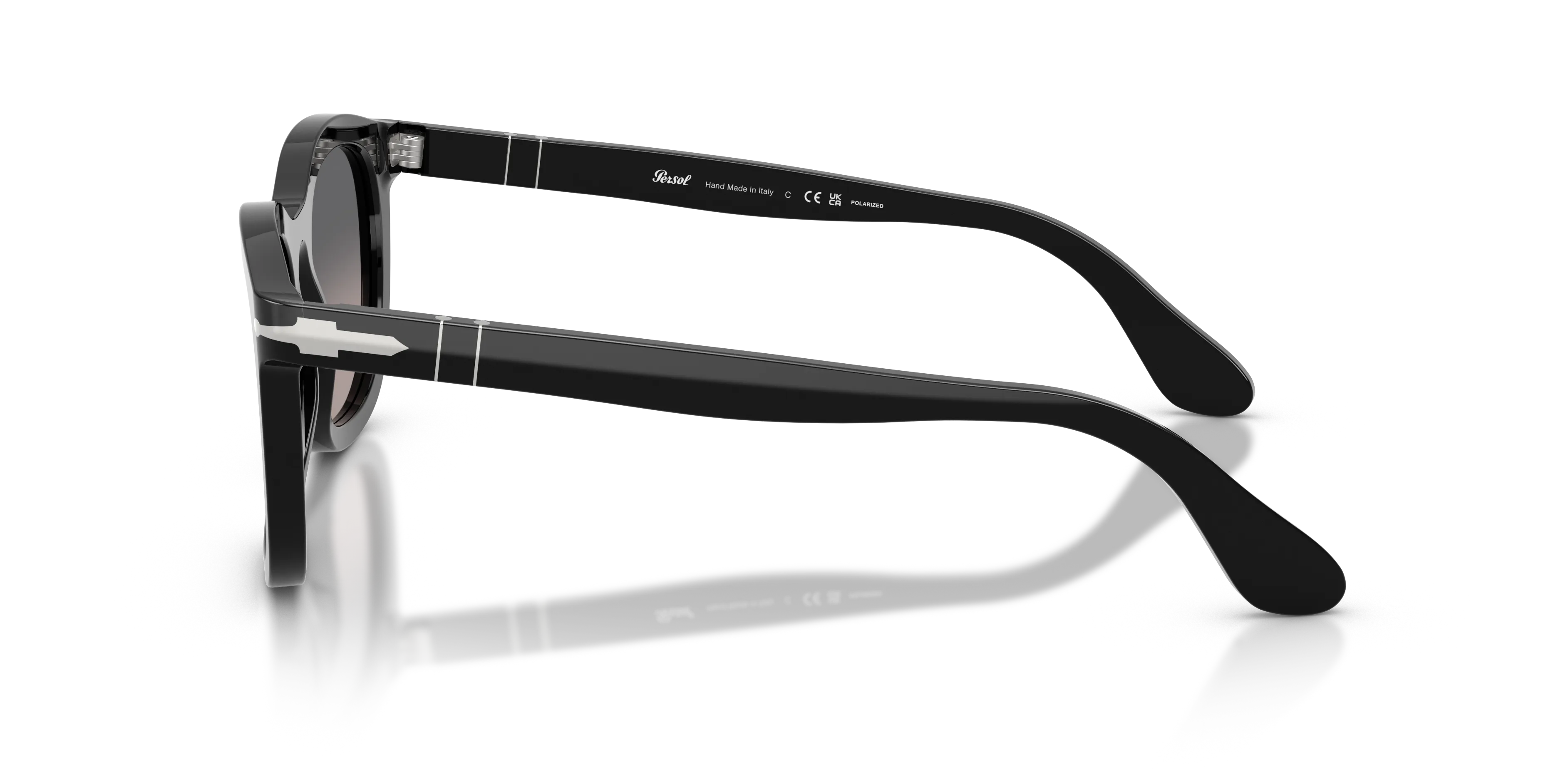 Persol PO3395S 95/M3 Occhiali da sole Acetato Nero Grigio Pantos Polarizzata Sfumato - immagine 4