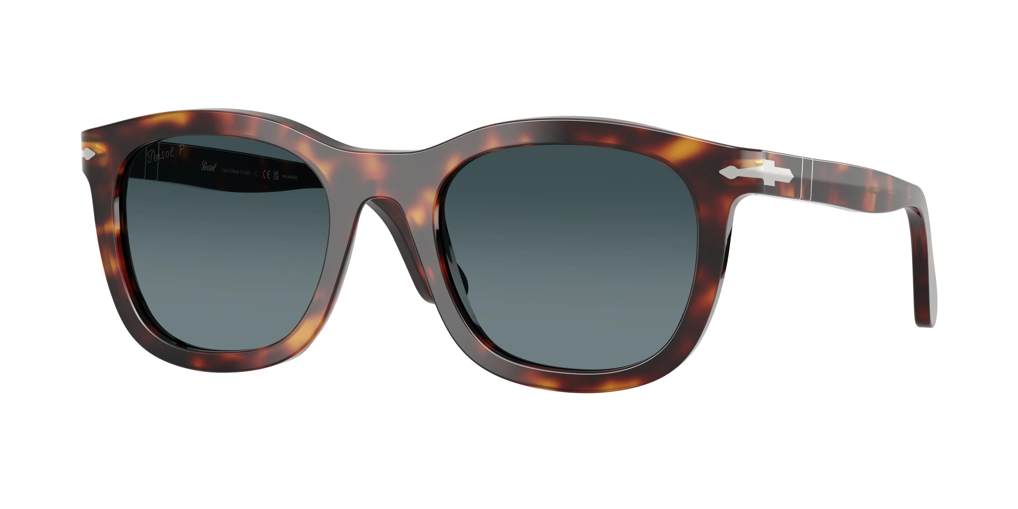 Persol PO3395S 24/S3 Occhiali da sole Acetato Tartaruga Blu Pantos Polarizzata Sfumato - immagine 1