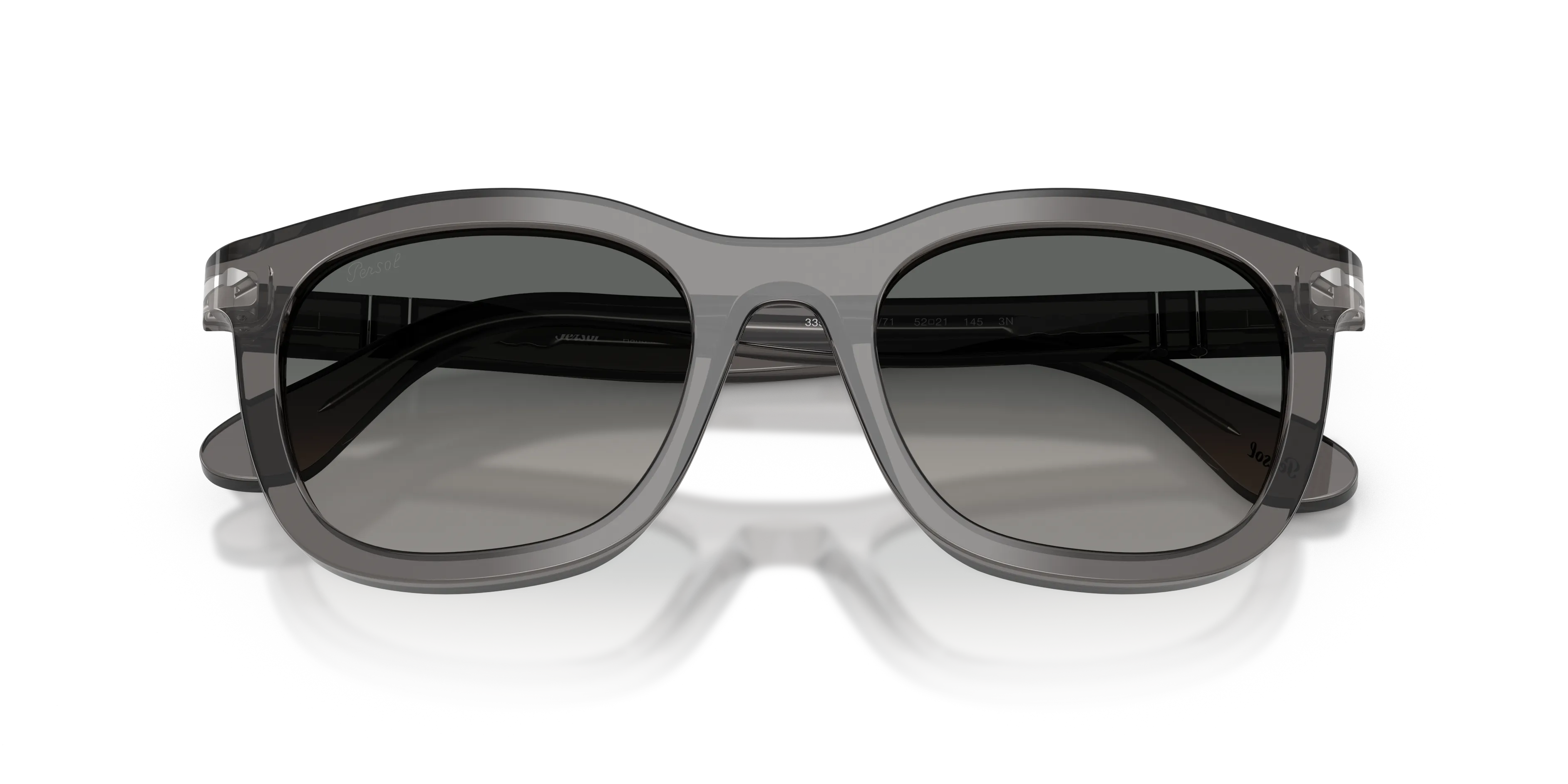 Persol PO3395S 119671 Occhiali da sole Acetato Grigio Grigio Pantos Normale Sfumato - immagine 2