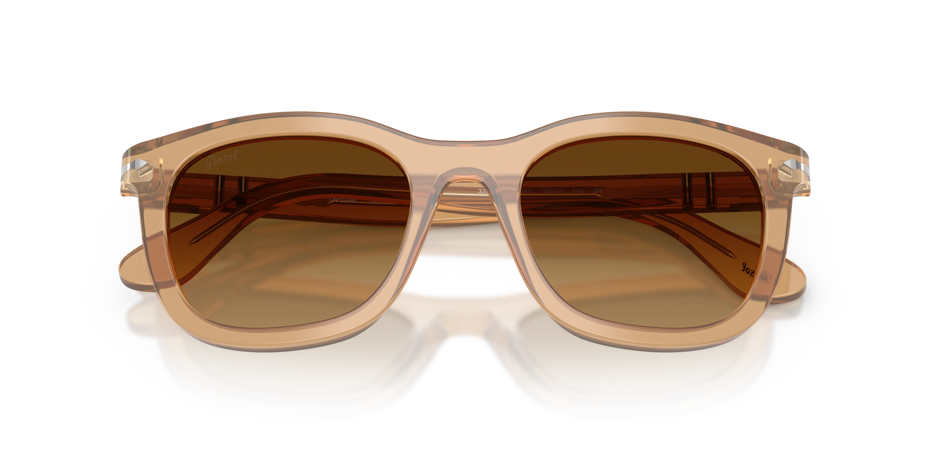 Persol PO3395S 116985 Occhiali da sole Acetato Marrone Marrone Pantos Normale Sfumato - immagine 2