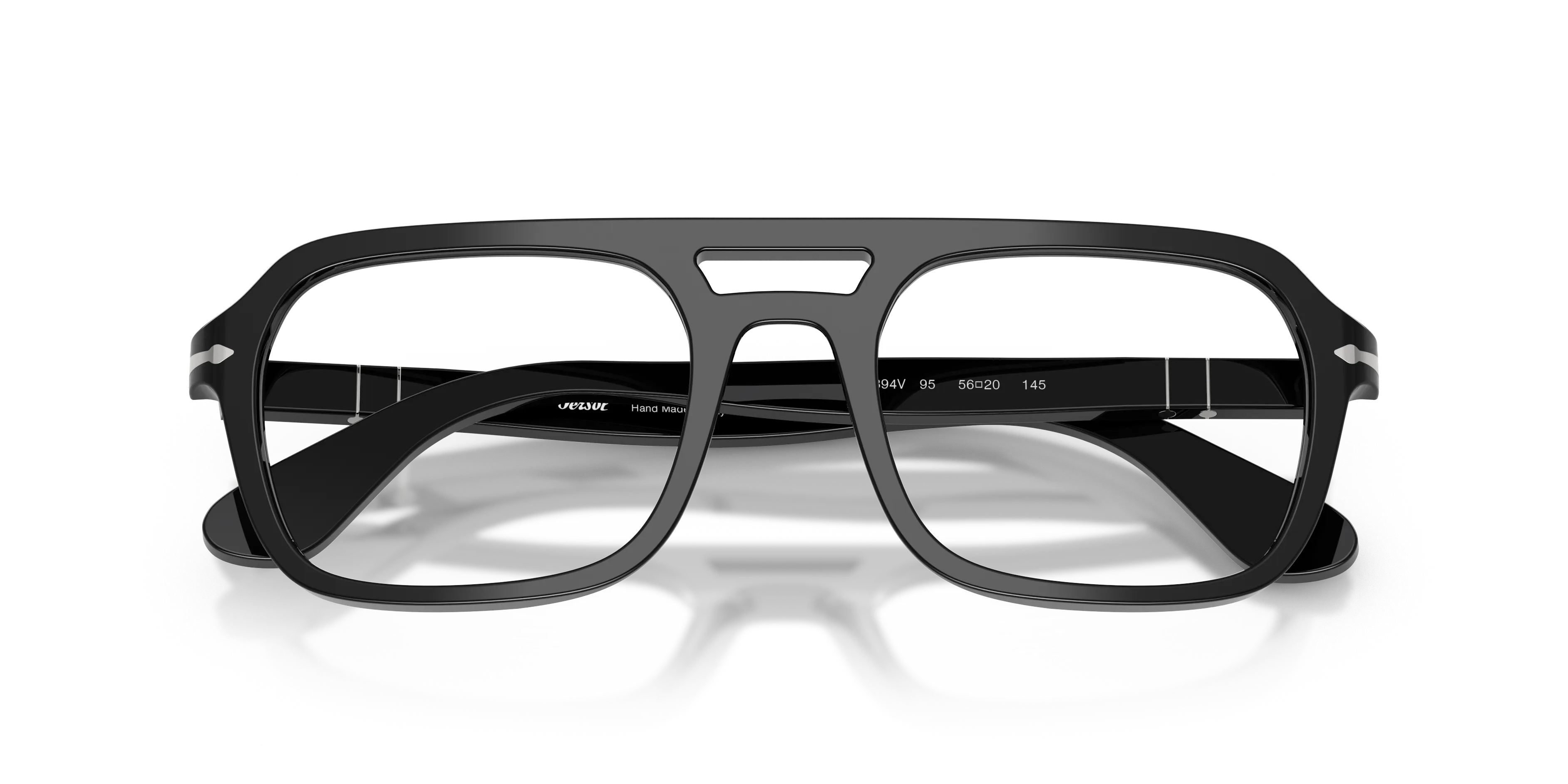 Persol PO3394V 95 Montature da vista Acetato Nero Trasparente Squadrata Normale - immagine 2