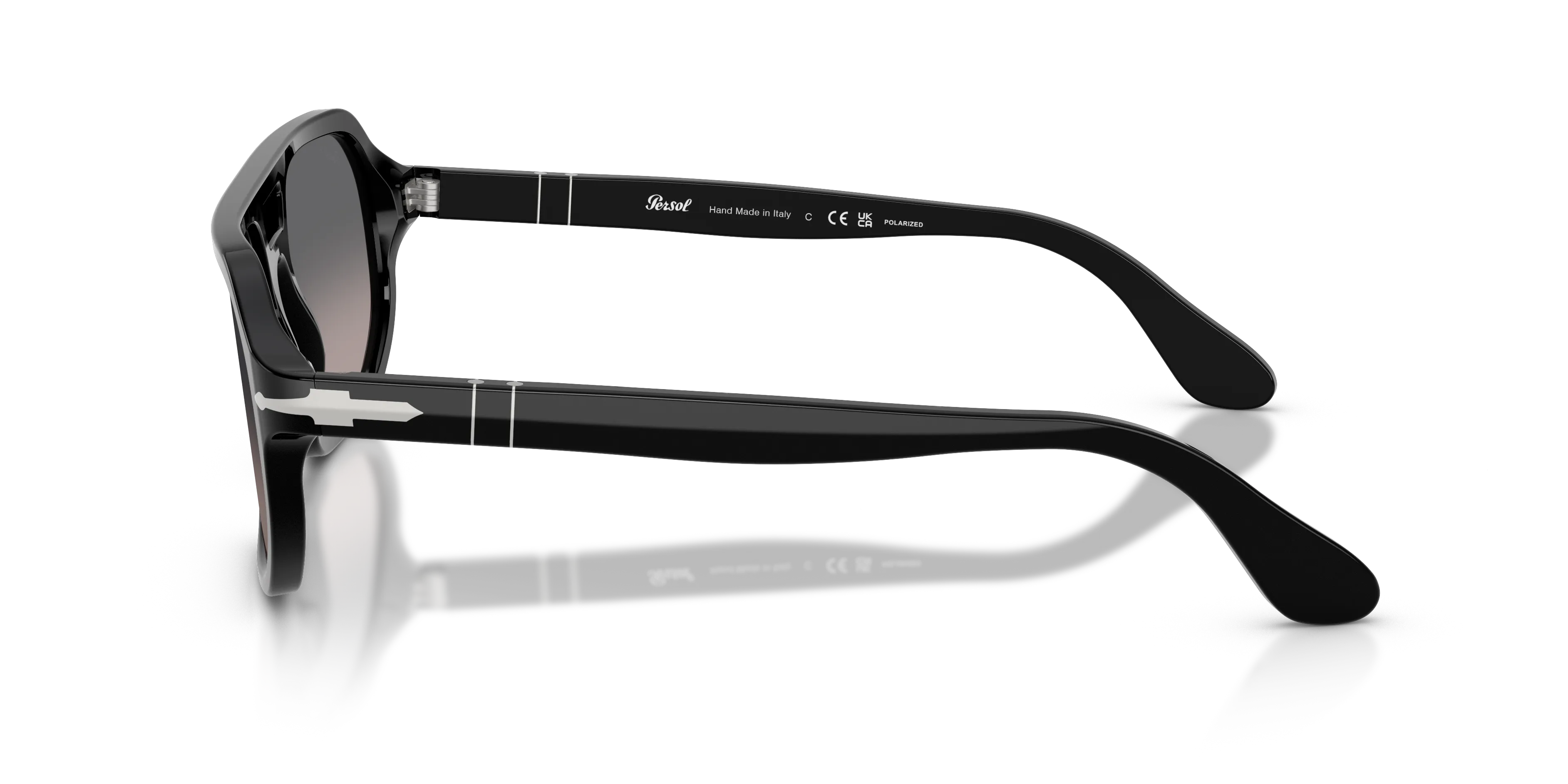 Persol PO3393S GUIDO 95/M3 Occhiali da sole Acetato Nero Grigio Pillow Polarizzata Sfumato - immagine 4