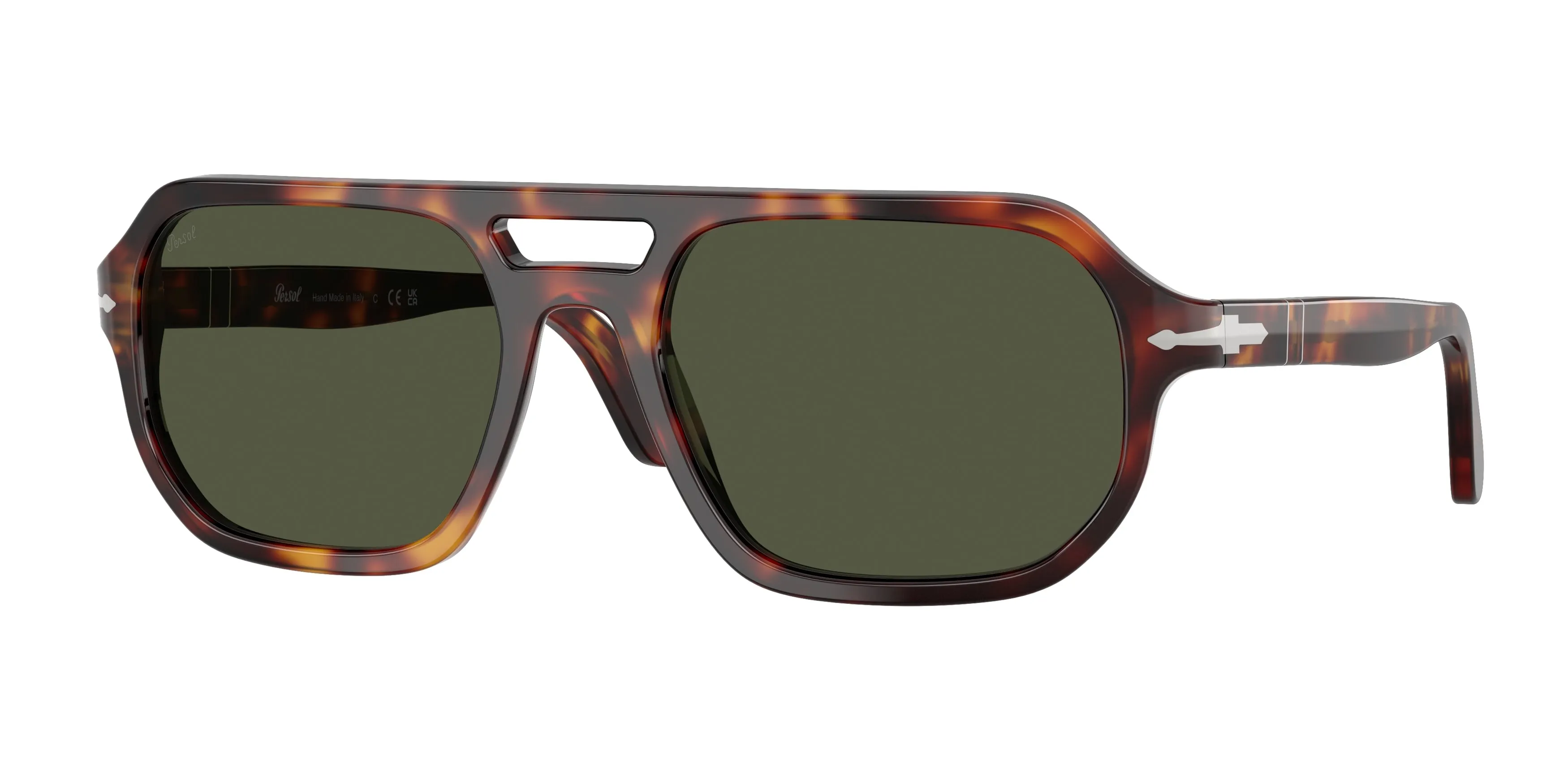 Persol PO3393S GUIDO 24/31 Occhiali da sole Acetato Tartaruga Verde Pillow Normale - immagine 1