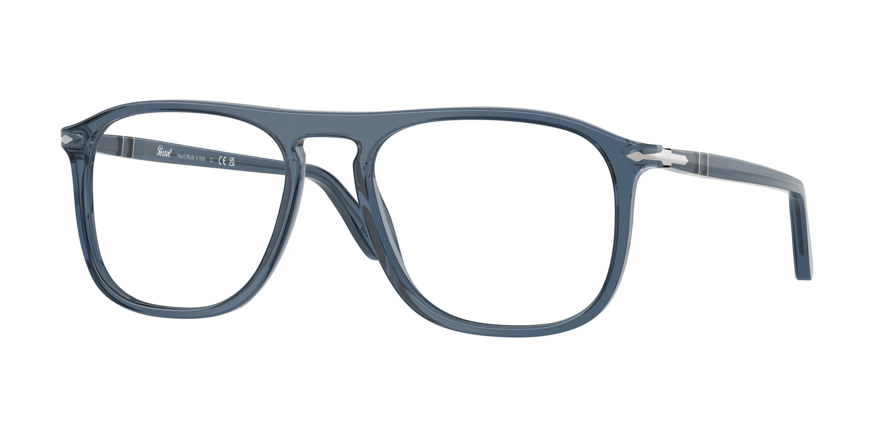 Persol PO3392V 1197 Montature da vista Acetato Blu Trasparente Squadrata Normale - immagine 1