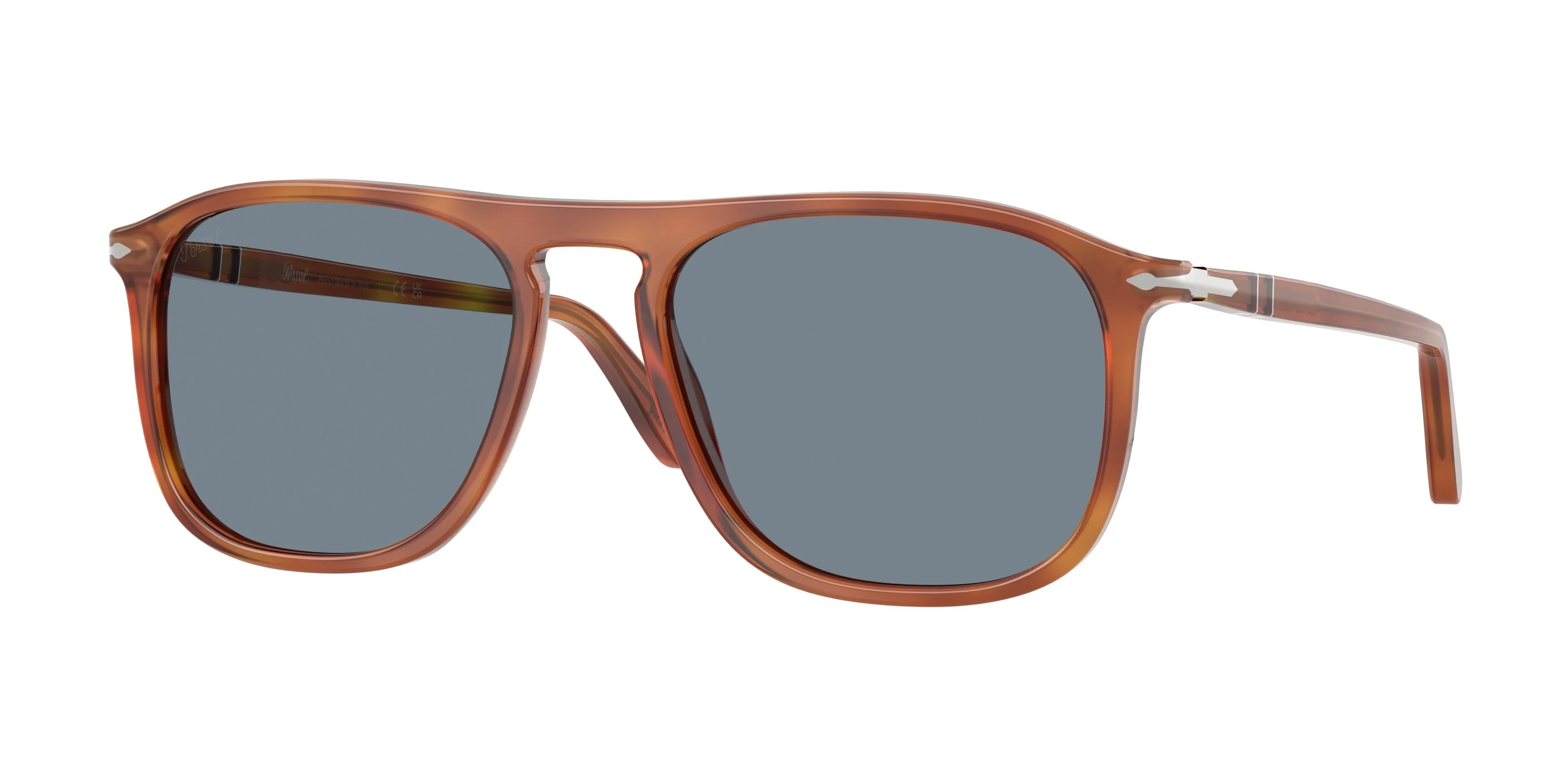 Persol PO3392S 96/56 Occhiali da sole Acetato Marrone Blu Squadrata Normale - immagine 1