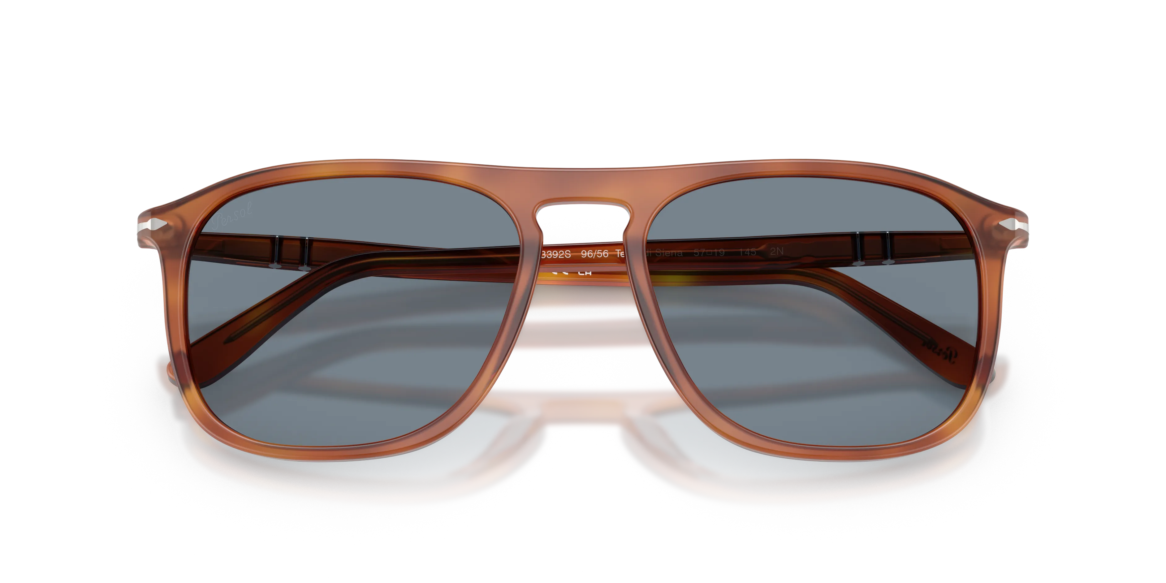Persol PO3392S 96/56 Occhiali da sole Acetato Marrone Blu Squadrata Normale - immagine 2