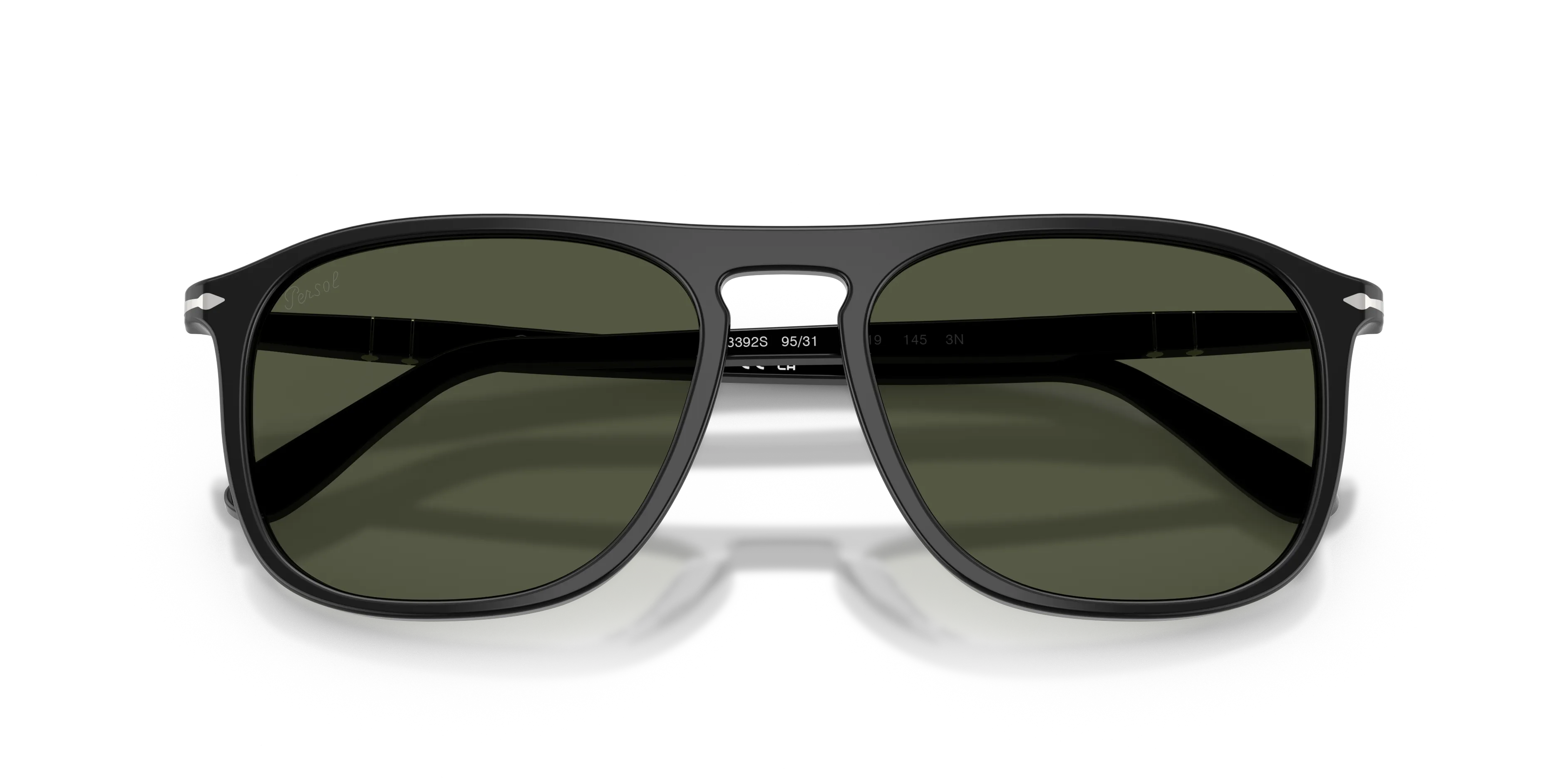 Persol PO3392S 95/31 Occhiali da sole Acetato Nero Verde Squadrata Normale - immagine 2