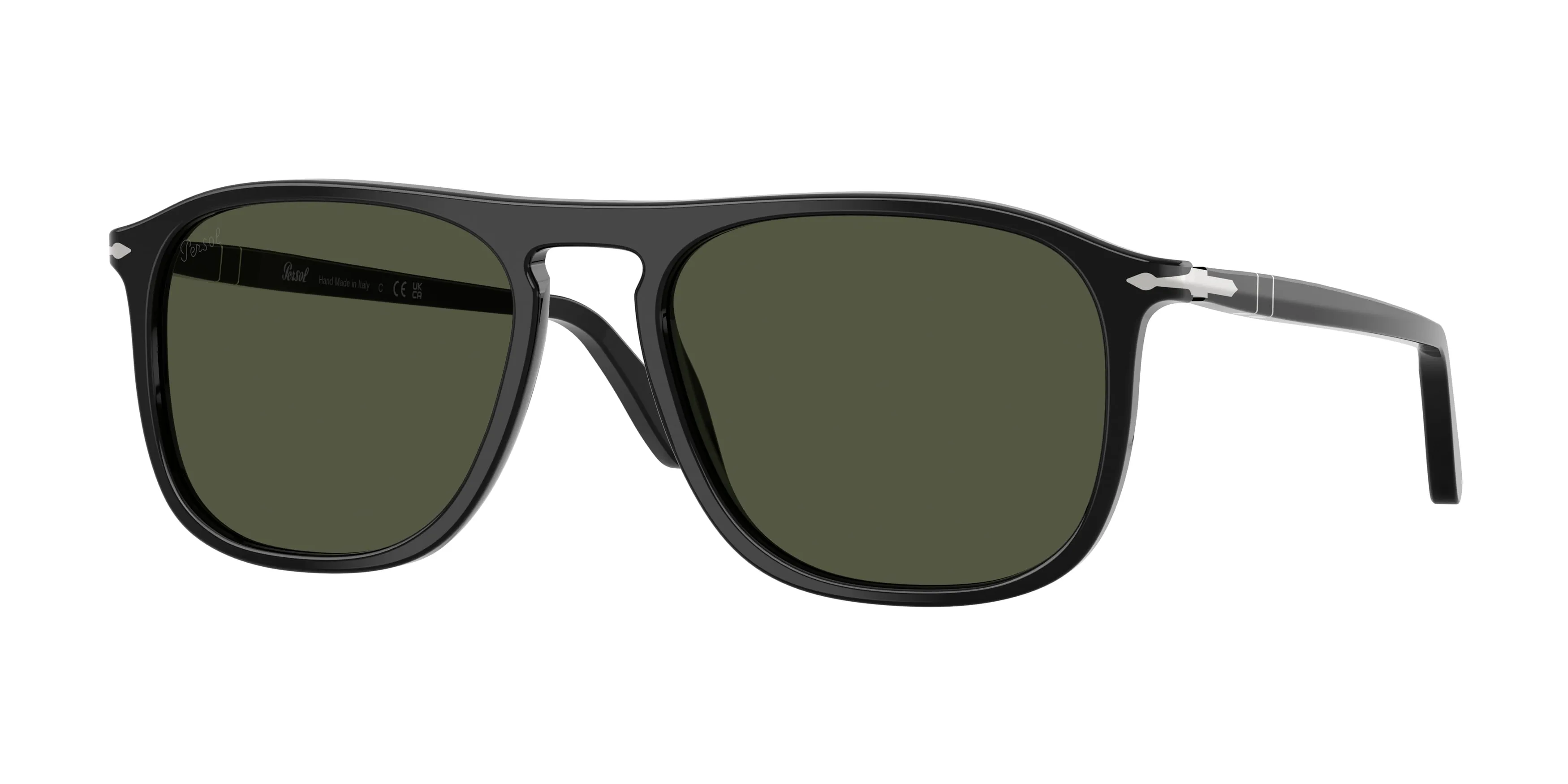 Persol PO3392S 95/31 Occhiali da sole Acetato Nero Verde Squadrata Normale - immagine 1