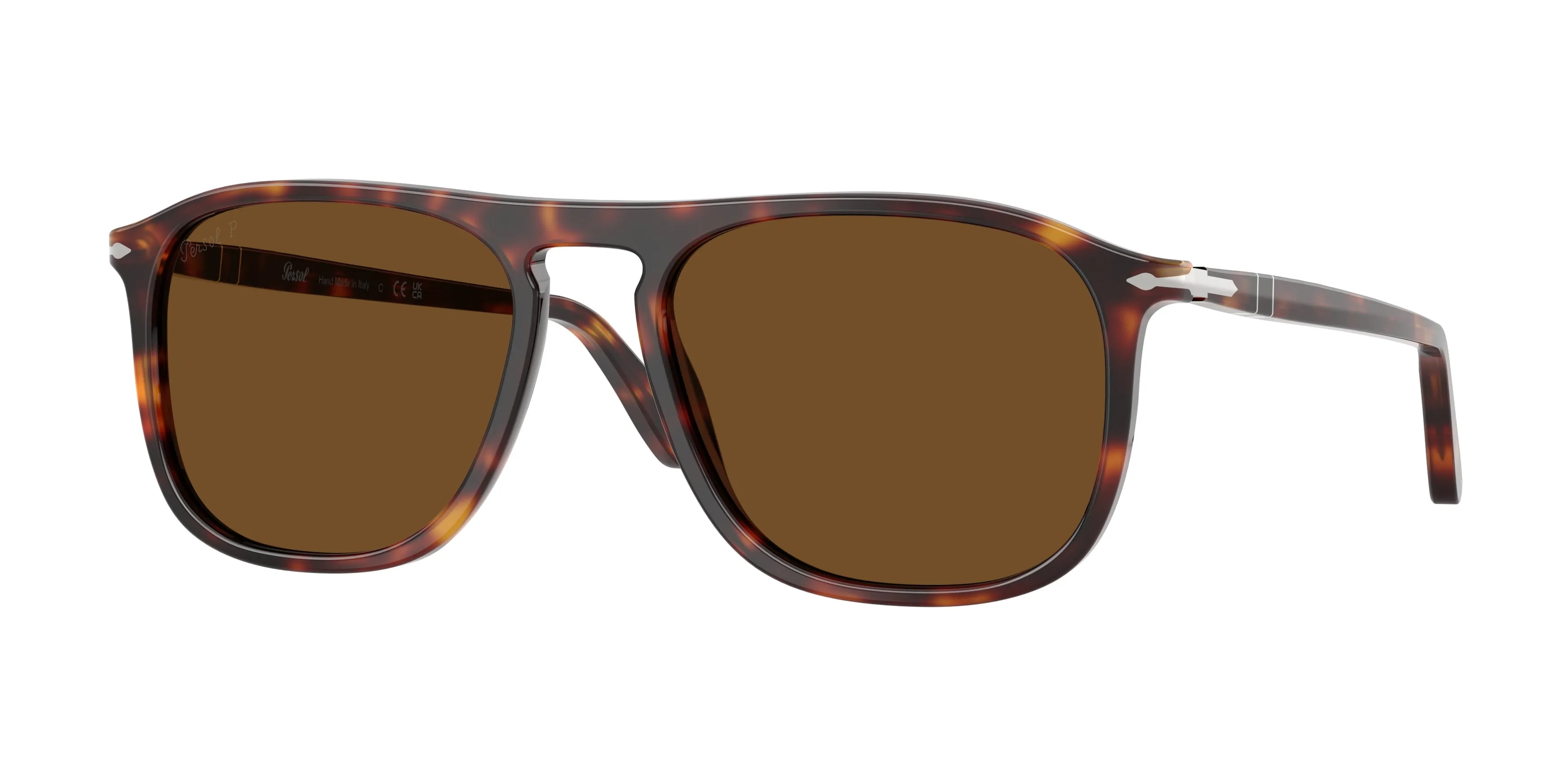 Persol PO3392S 24/57 Occhiali da sole Acetato Tartaruga Marrone Squadrata Polarizzata - immagine 1