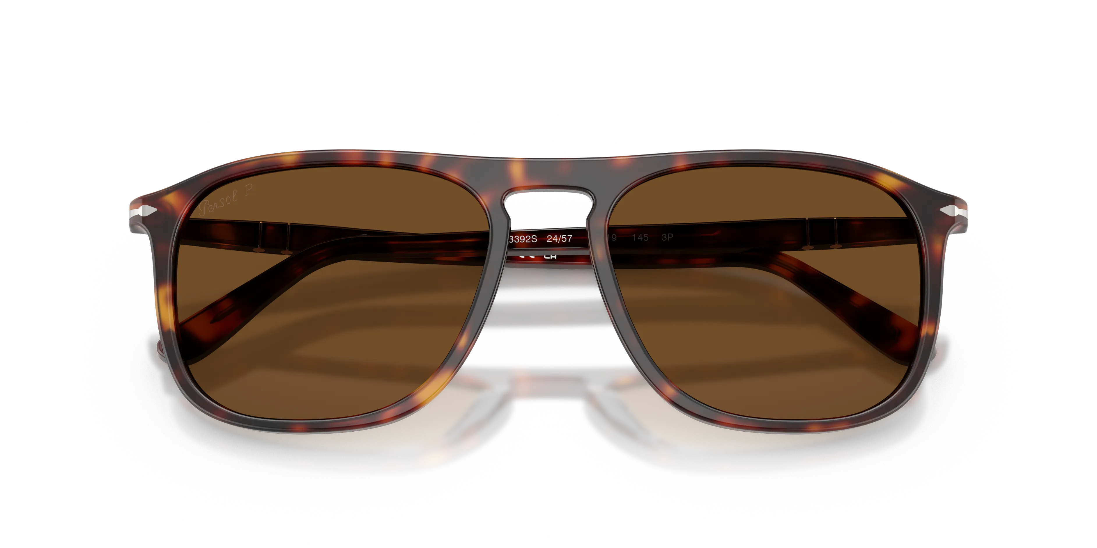 Persol PO3392S 24/57 Occhiali da sole Acetato Tartaruga Marrone Squadrata Polarizzata - immagine 2
