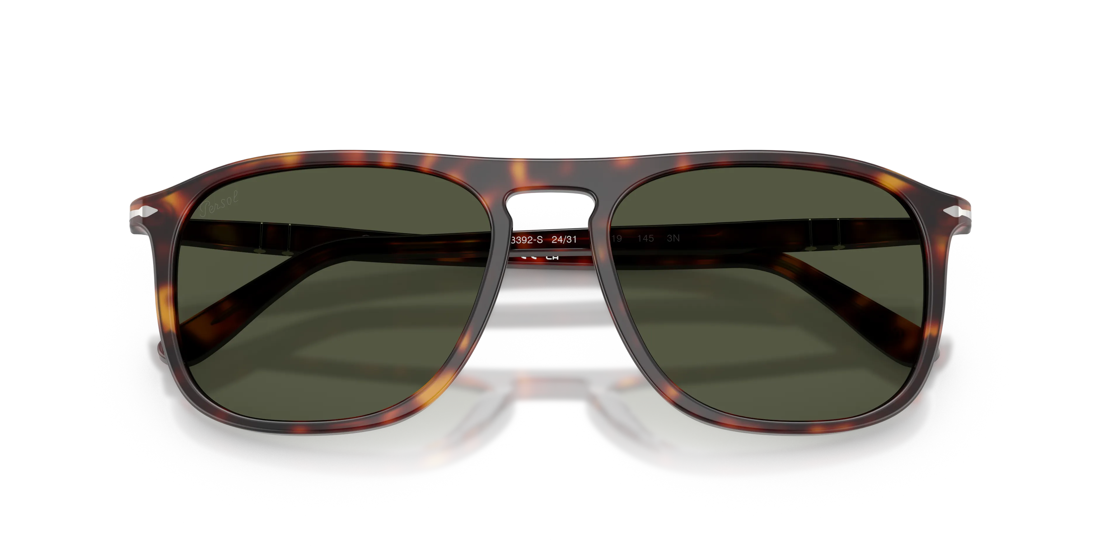 Persol PO3392S 24/31 Occhiali da sole Acetato Tartaruga Verde Squadrata Normale - immagine 2