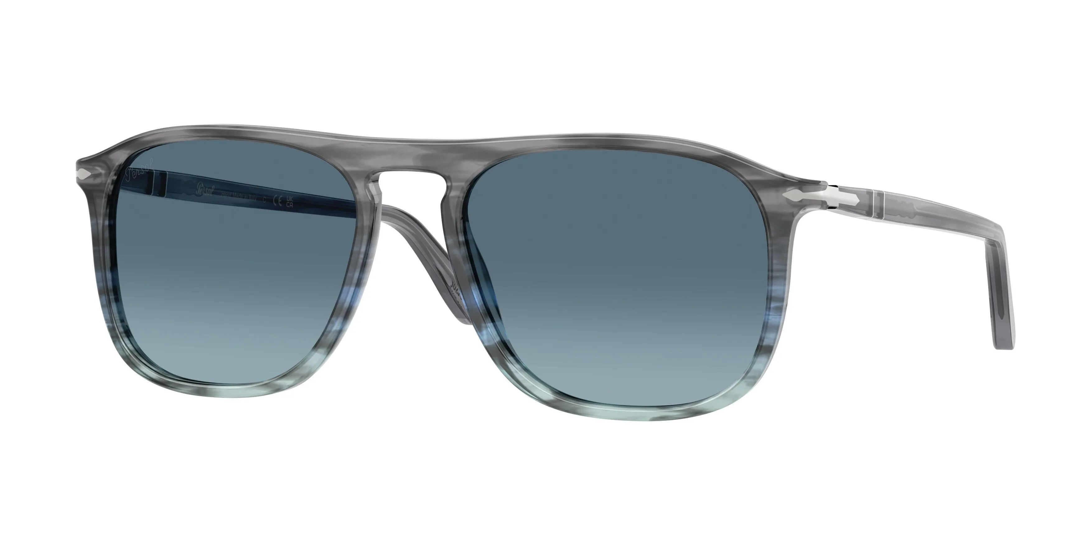 Persol PO3392S 1205Q8 Occhiali da sole Acetato Grigio Blu Squadrata Normale Sfumato - immagine 1