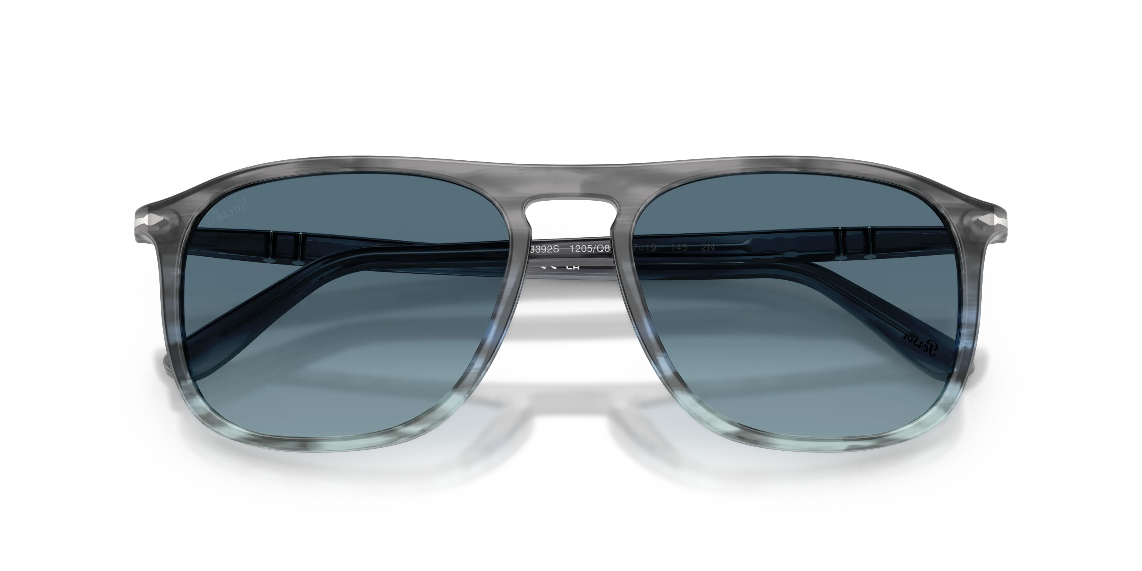 Persol PO3392S 1205Q8 Occhiali da sole Acetato Grigio Blu Squadrata Normale Sfumato - immagine 2