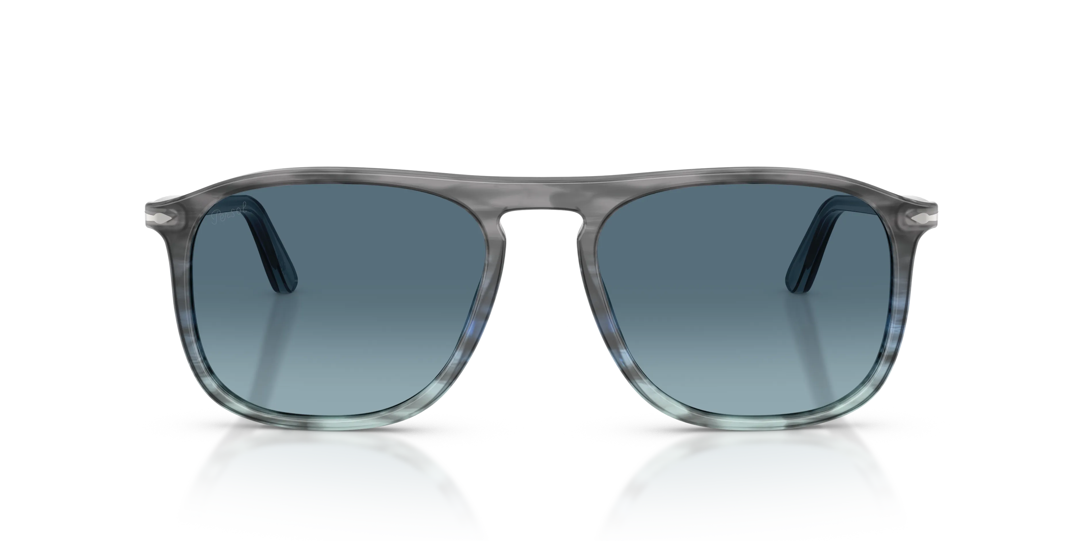 Persol PO3392S 1205Q8 Occhiali da sole Acetato Grigio Blu Squadrata Normale Sfumato - immagine 3