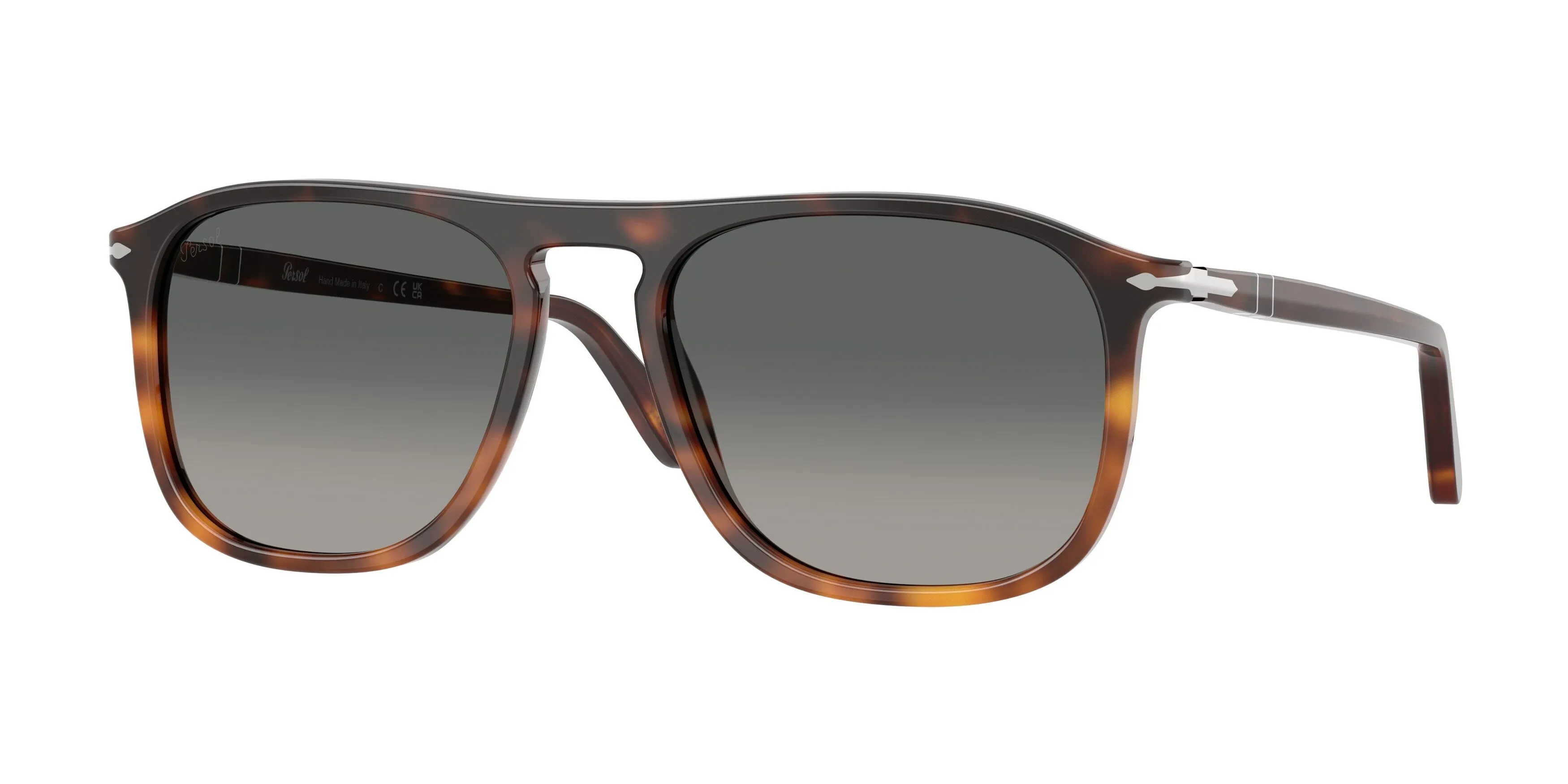 Persol PO3392S 116071 Occhiali da sole Acetato Oro Grigio Squadrata Normale Sfumato - immagine 1