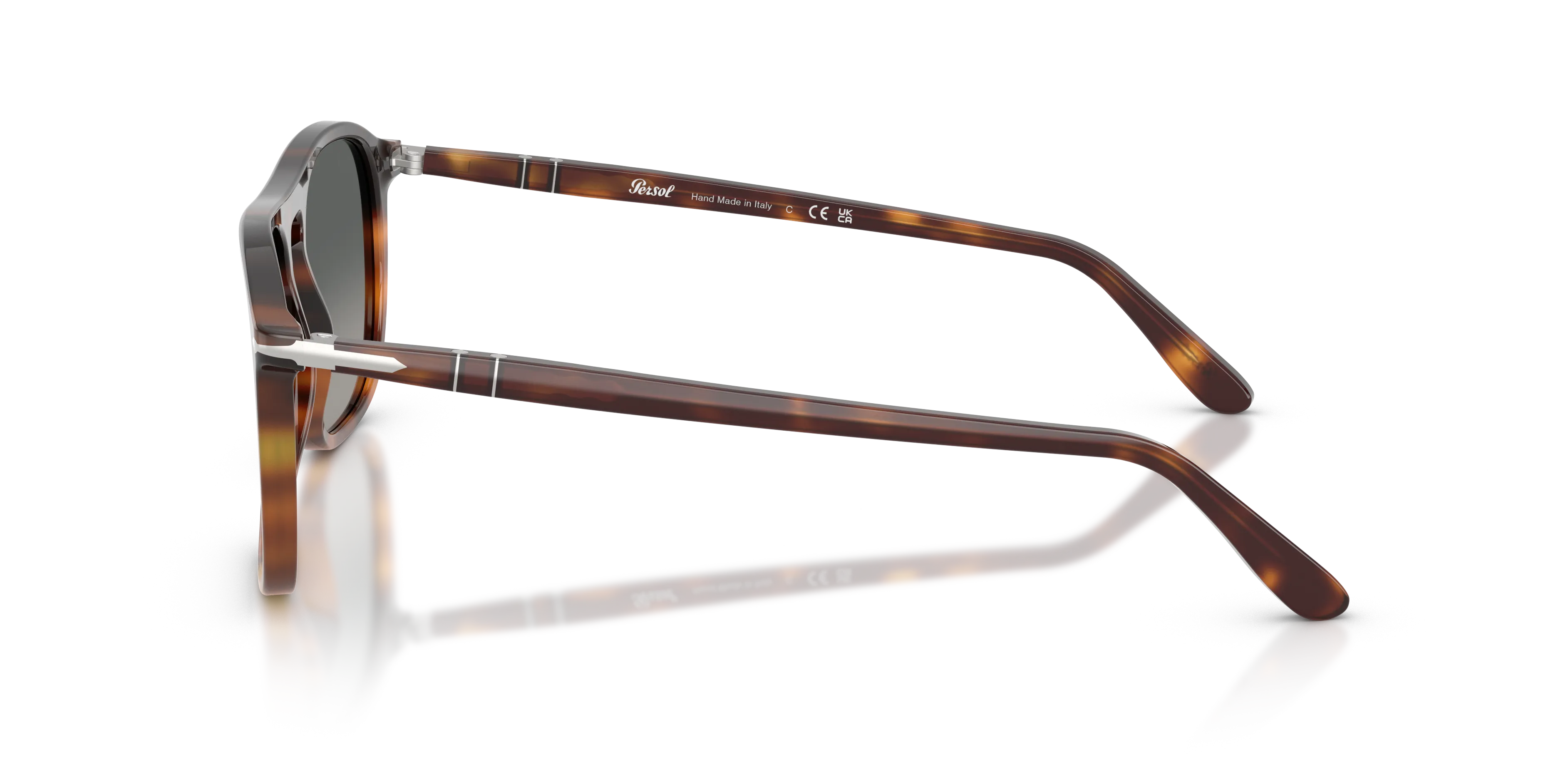 Persol PO3392S 116071 Occhiali da sole Acetato Oro Grigio Squadrata Normale Sfumato - immagine 4