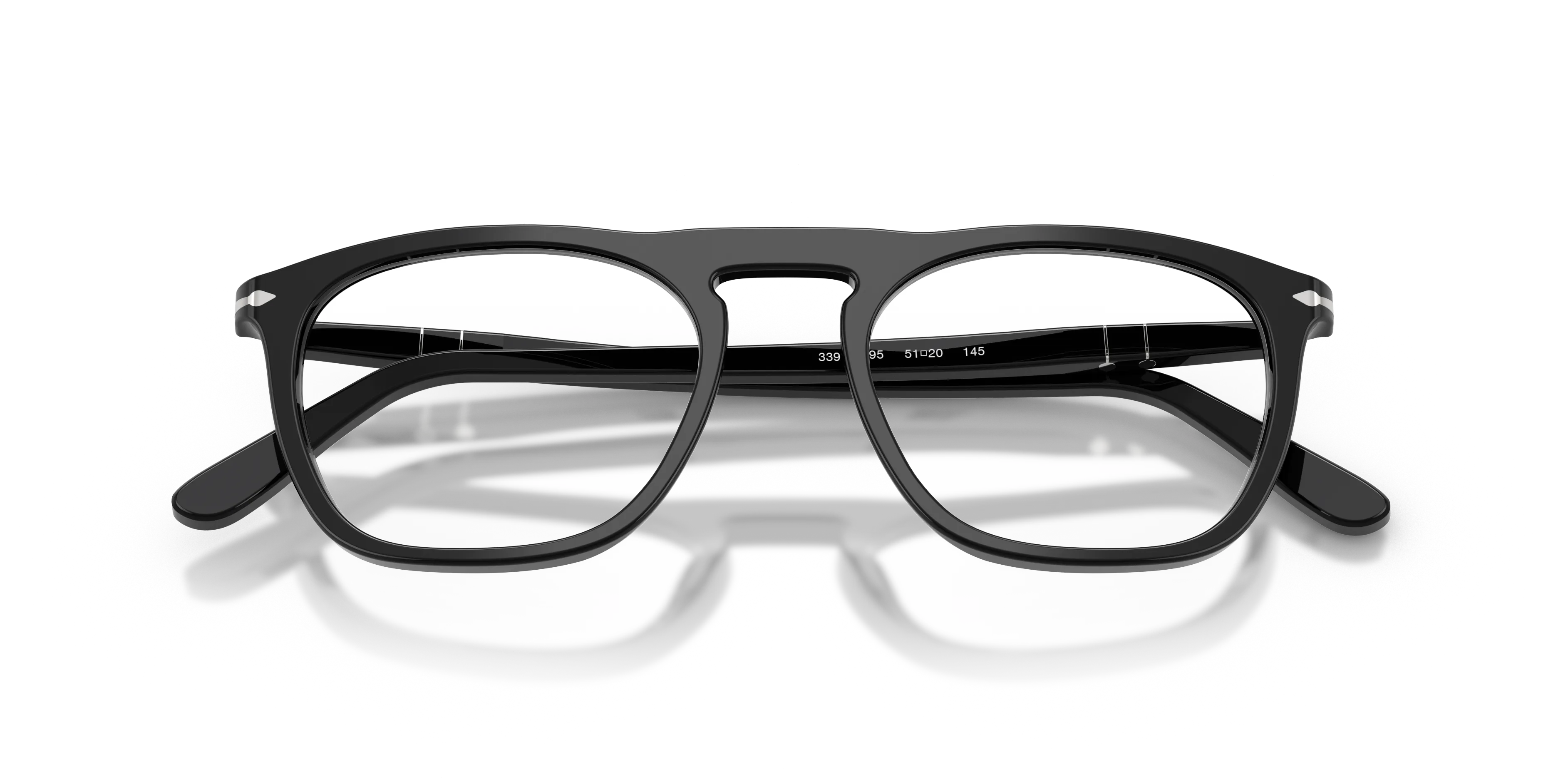 Persol PO3391V 95 Montature da vista Acetato Nero Trasparente Squadrata Normale - immagine 2