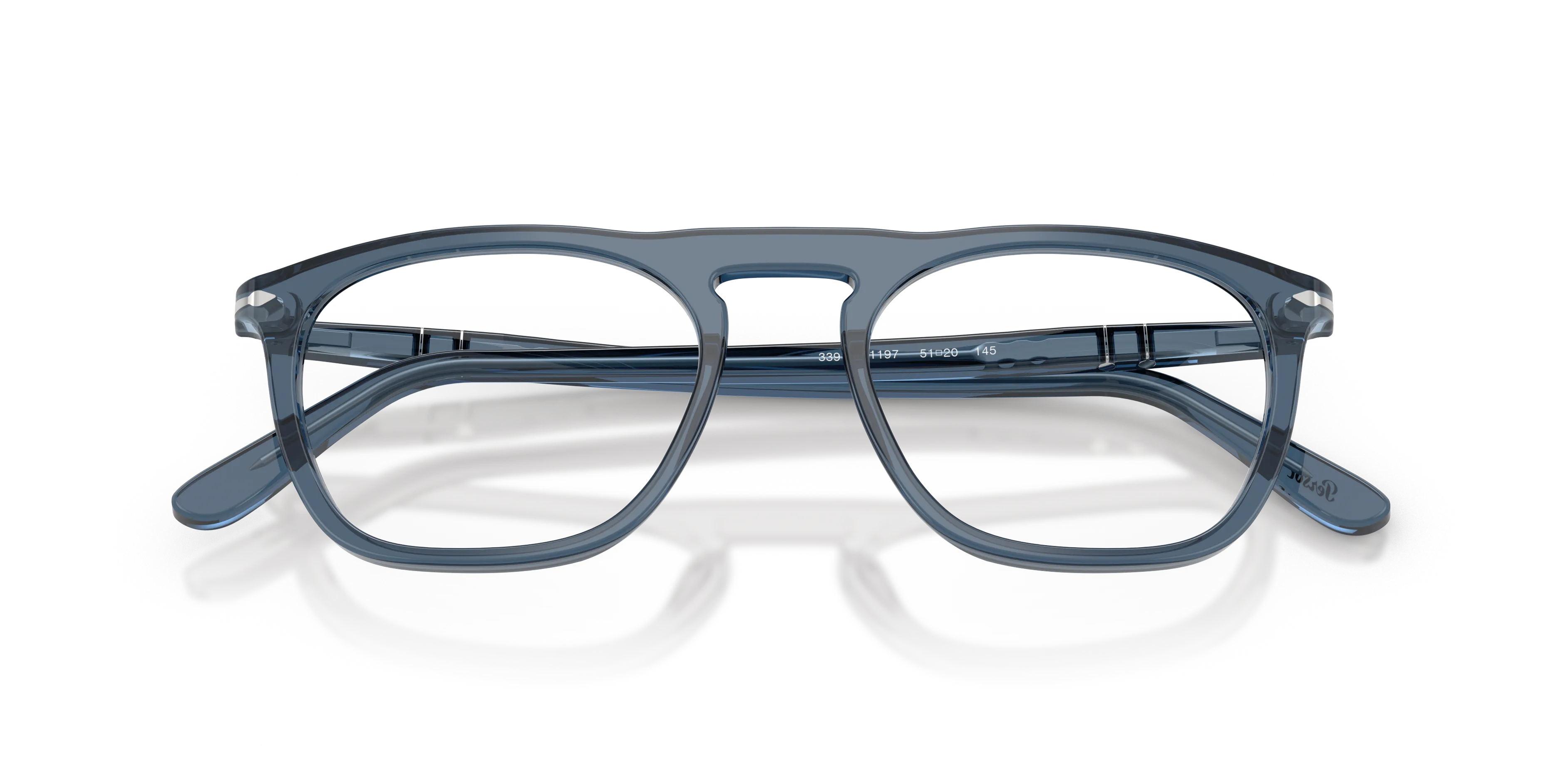 Persol PO3391V 1197 Montature da vista Acetato Blu Trasparente Squadrata Normale - immagine 2