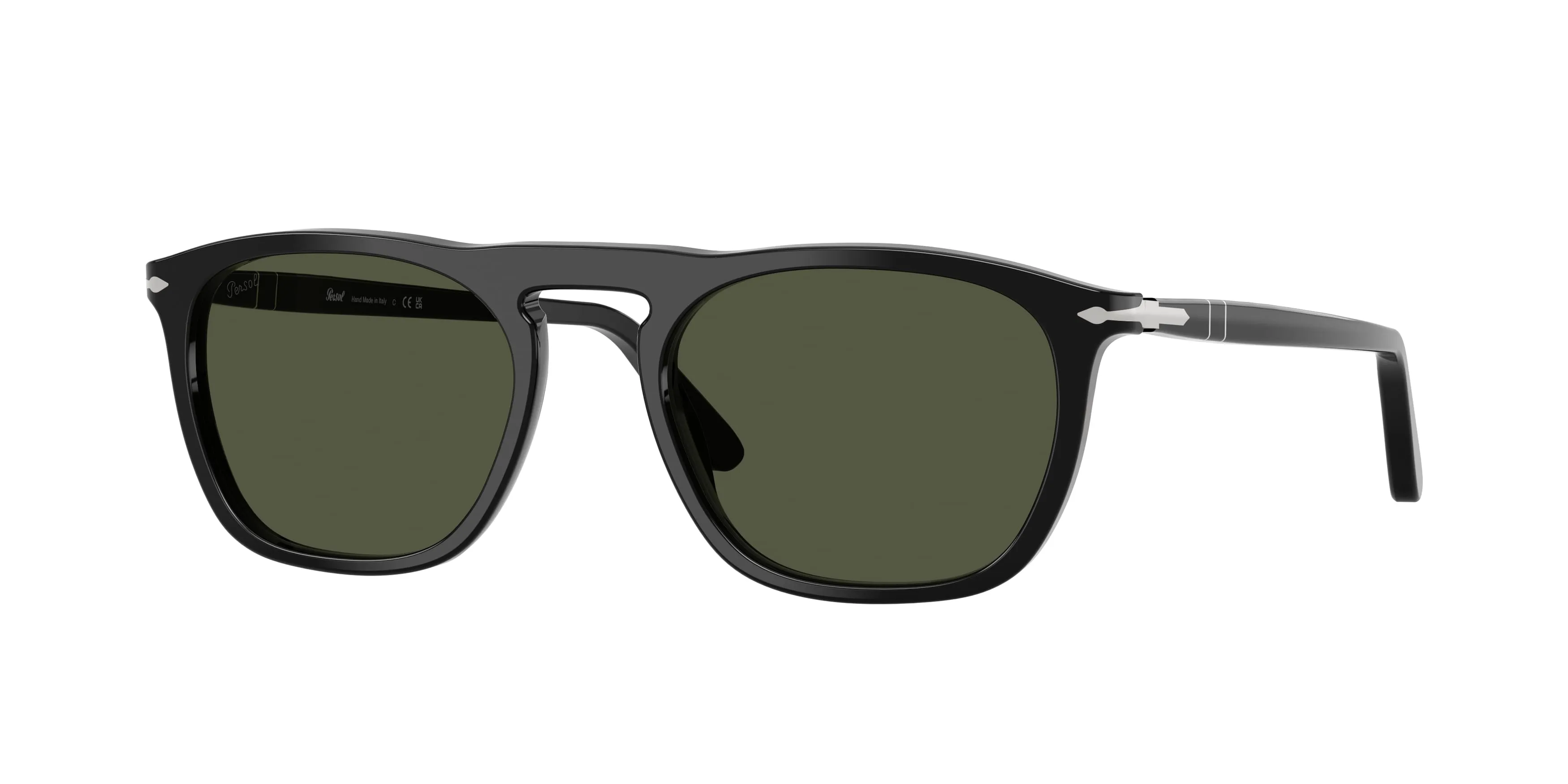 Persol PO3391S GAE 95/31 Occhiali da sole Acetato Nero Verde Squadrata Normale - immagine 1