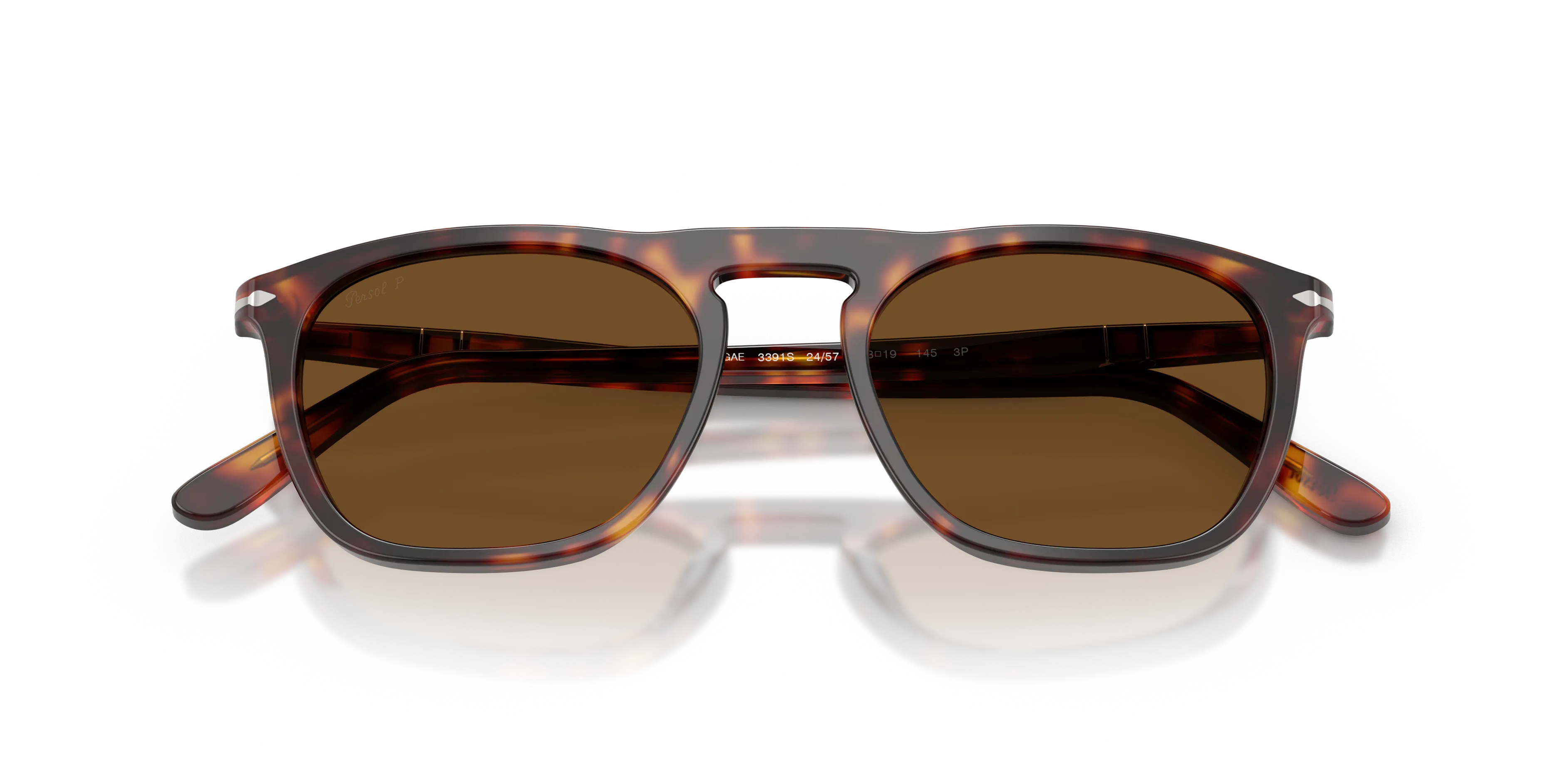 Persol PO3391S GAE 24/57 Occhiali da sole Acetato Tartaruga Marrone Squadrata Polarizzata - immagine 2