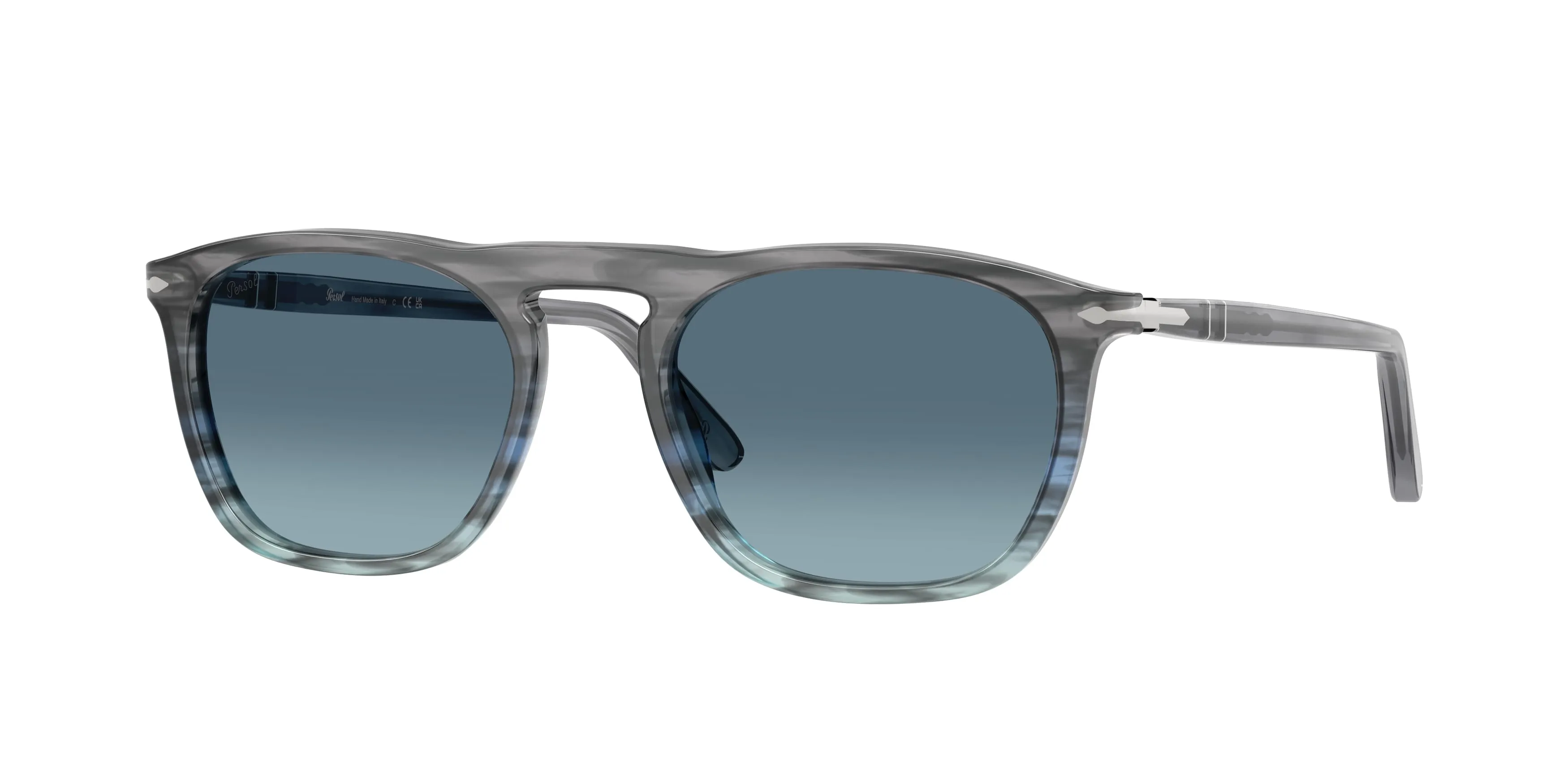 Persol PO3391S GAE 1205Q8 Occhiali da sole Acetato Grigio Blu Squadrata Normale Sfumato - immagine 1
