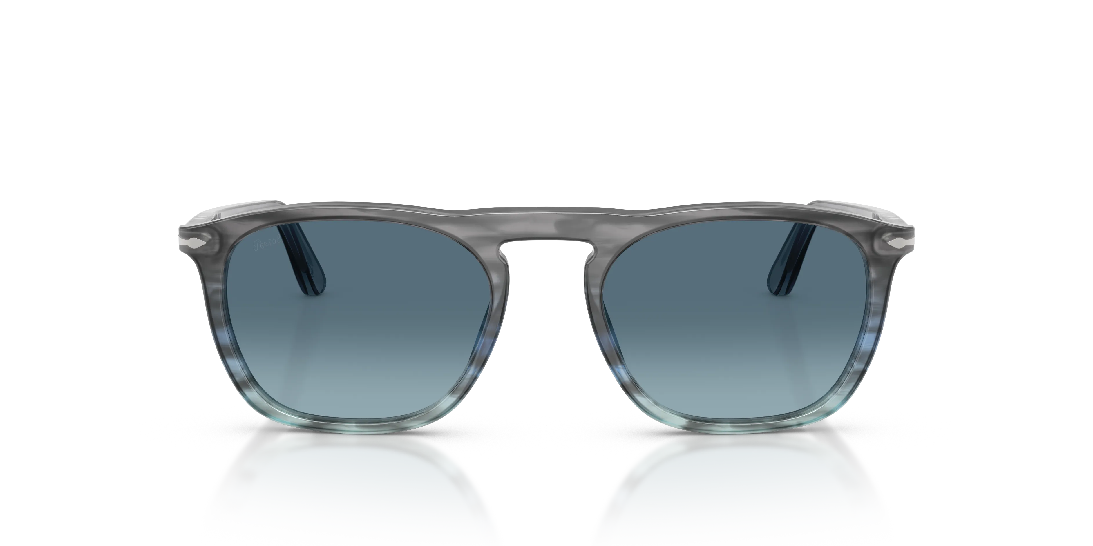 Persol PO3391S GAE 1205Q8 Occhiali da sole Acetato Grigio Blu Squadrata Normale Sfumato - immagine 3