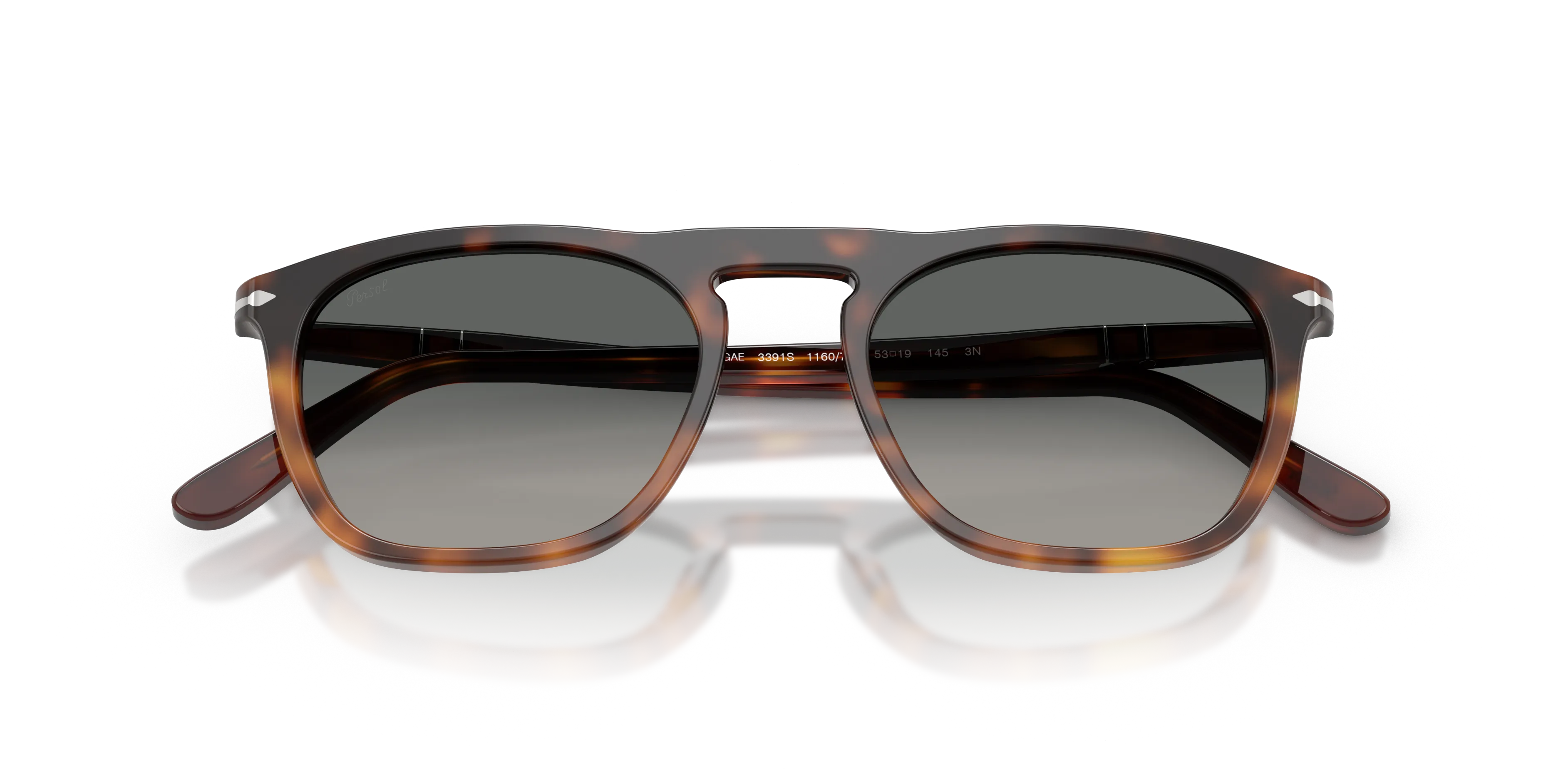Persol PO3391S GAE 116071 Occhiali da sole Acetato Oro Grigio Squadrata Normale Sfumato - immagine 2