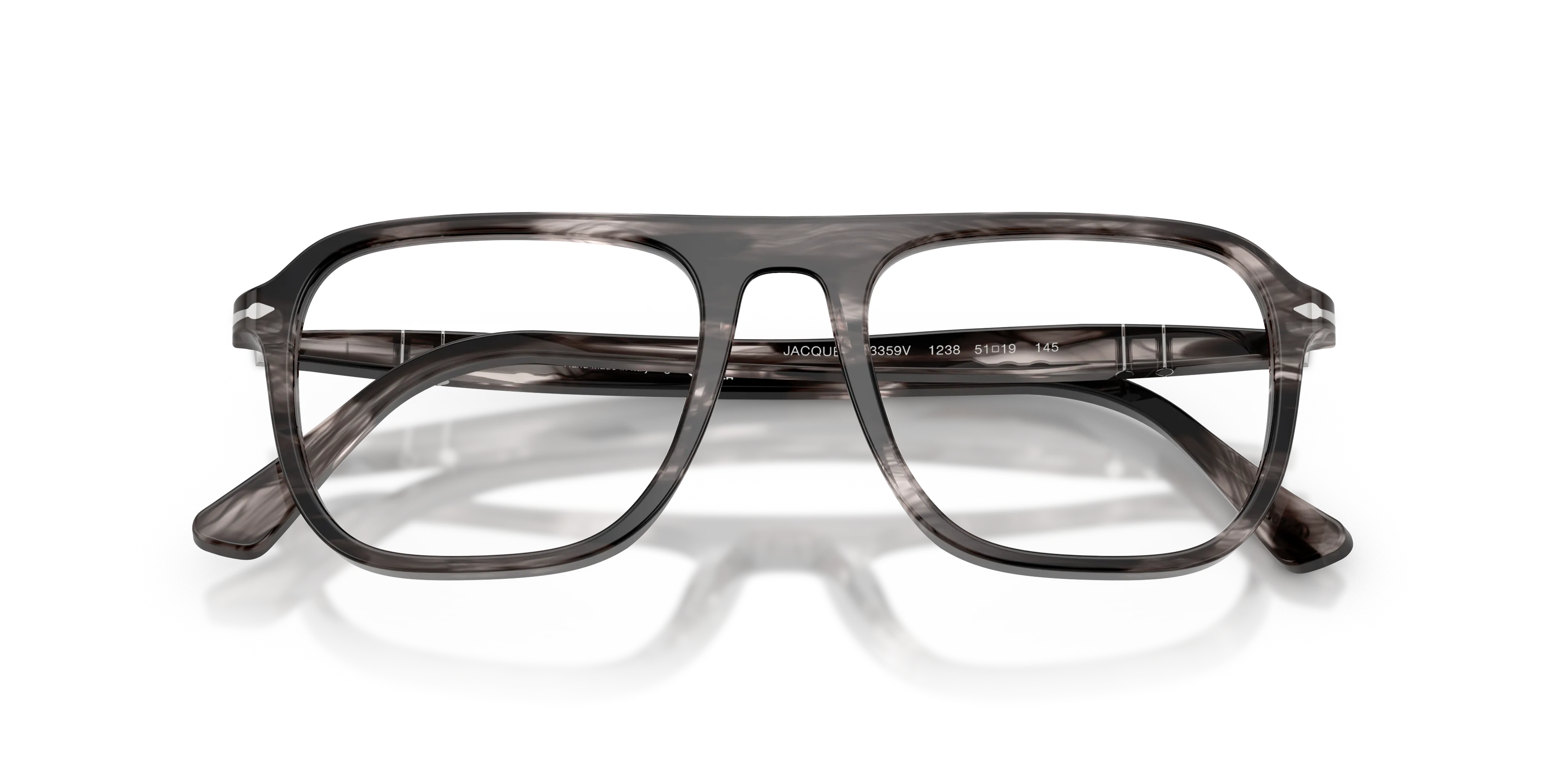 Persol PO3359V JACQUES 1238 Montature da vista Acetato Nero Trasparente Squadrata Normale - immagine 2