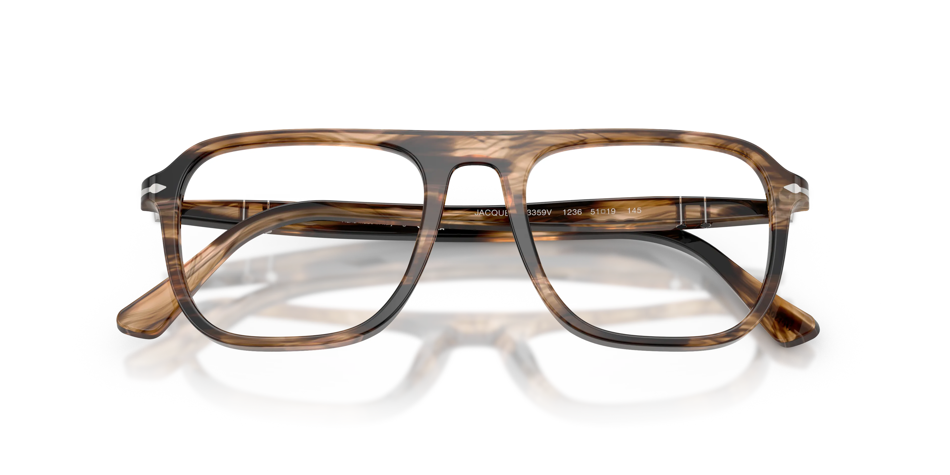 Persol PO3359V JACQUES 1236 Montature da vista Acetato Nero Trasparente Squadrata Normale - immagine 2